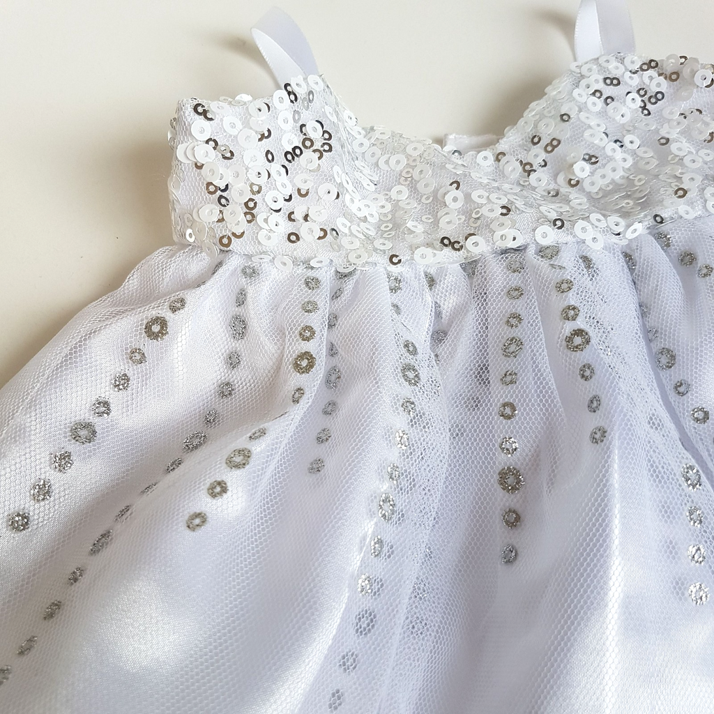 Build A Bear SEQUIN DRESS White Outfit Clothes Teddy Bear BAB Pretty Dress Toy1