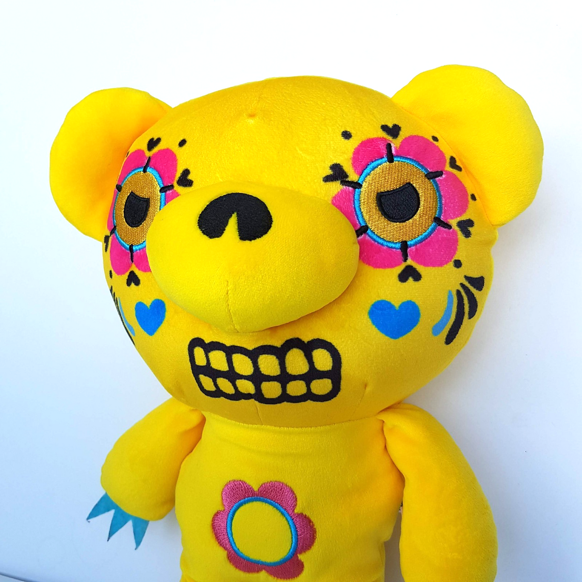 Deddy Bear MUERTOBEAR Plush LARGE 30cm Mexico Art Yellow Stuffed Animal Soft Toy2