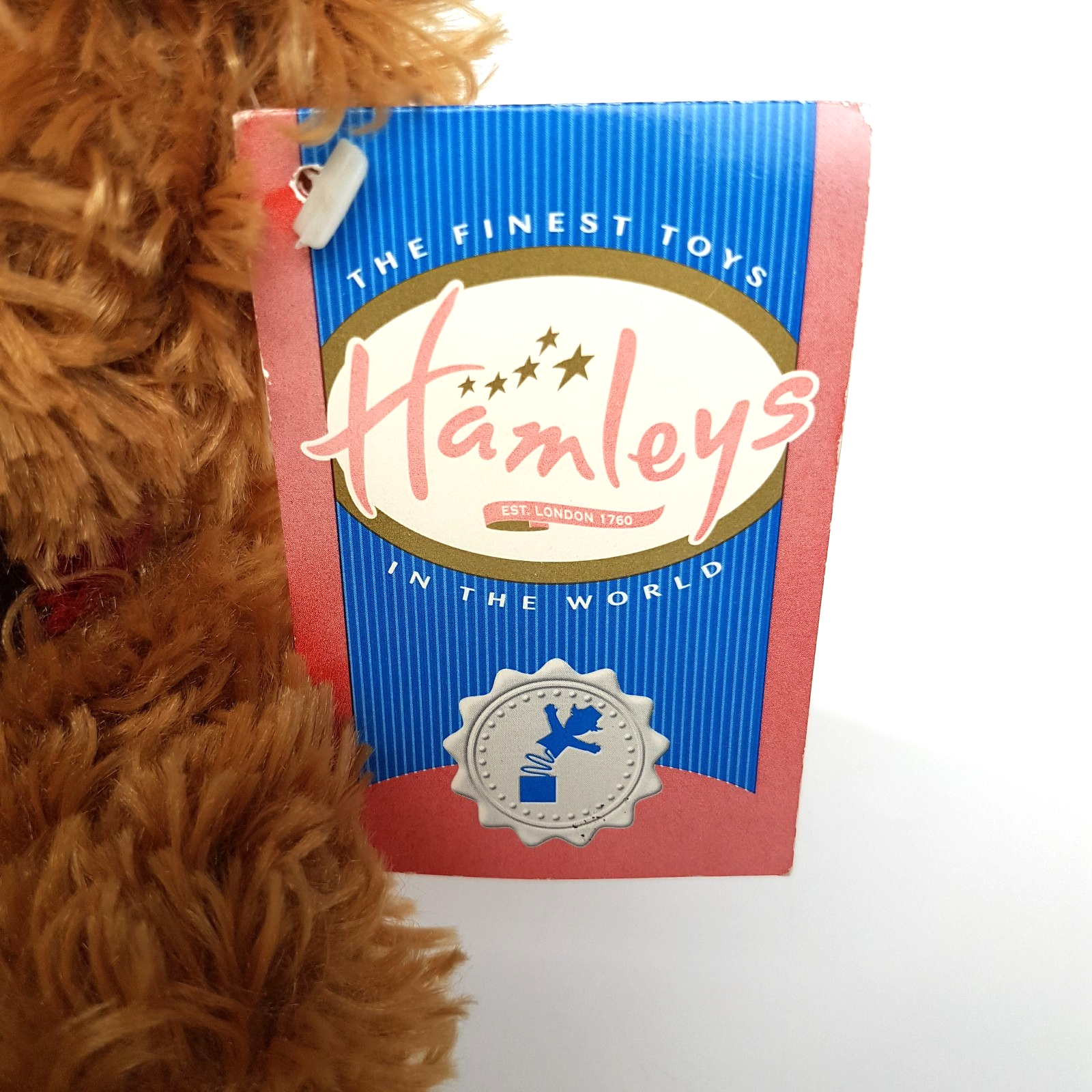 Hamley's TEDDY CARAMEL Plush Scarf 20cm TAGS Stuffed Animal Cute Small Soft Toy3