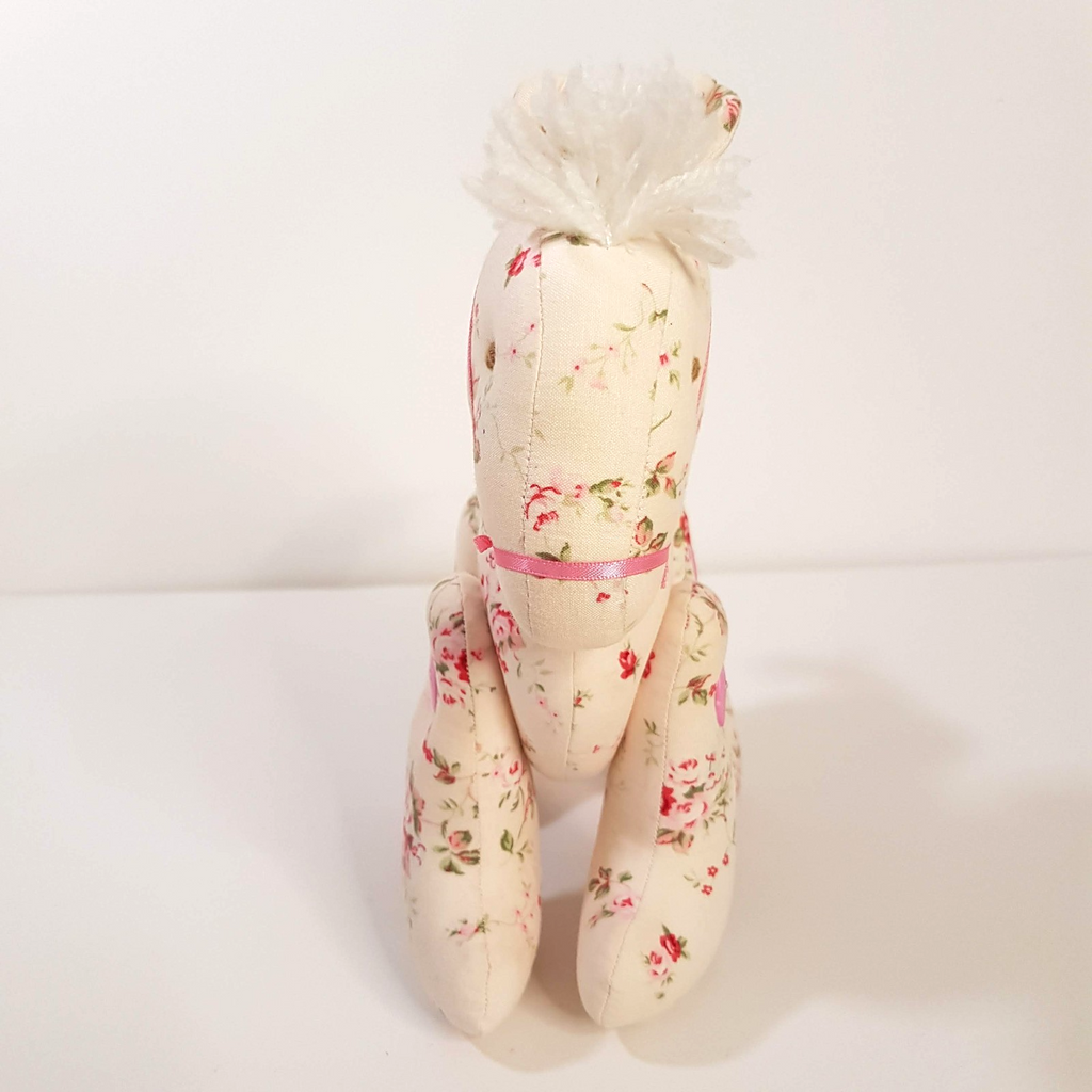 Alimrose ROSE PONY HORSE Button Jointed Floral Toy 22cm Stuffed Animal Cottage2