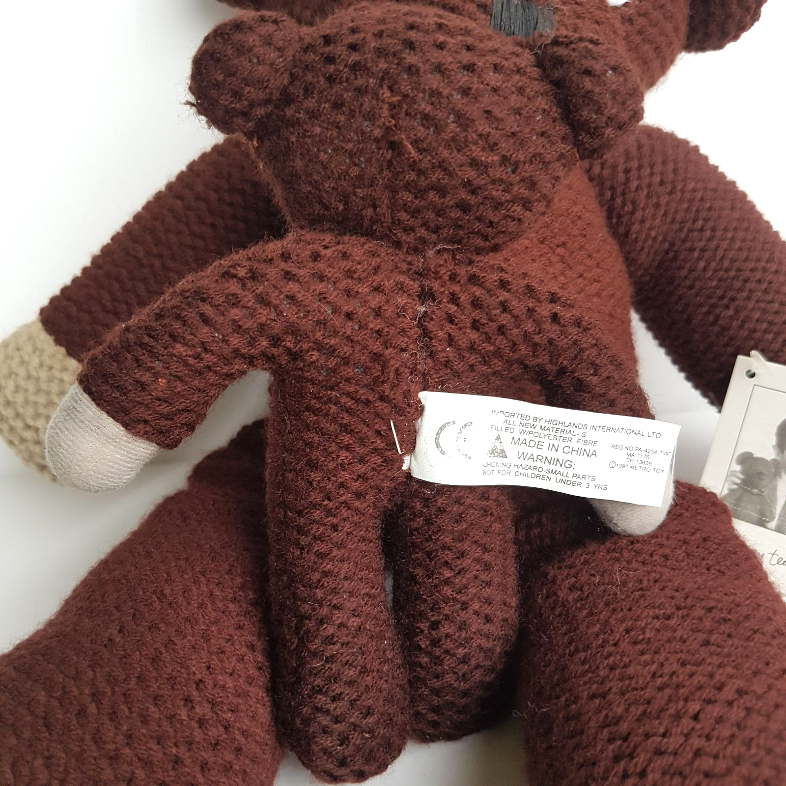 Genuine MR BEAN TEDDY BEARS Vintage 1996 1997 Soft Toy Plush Stuffed Animal Knit7