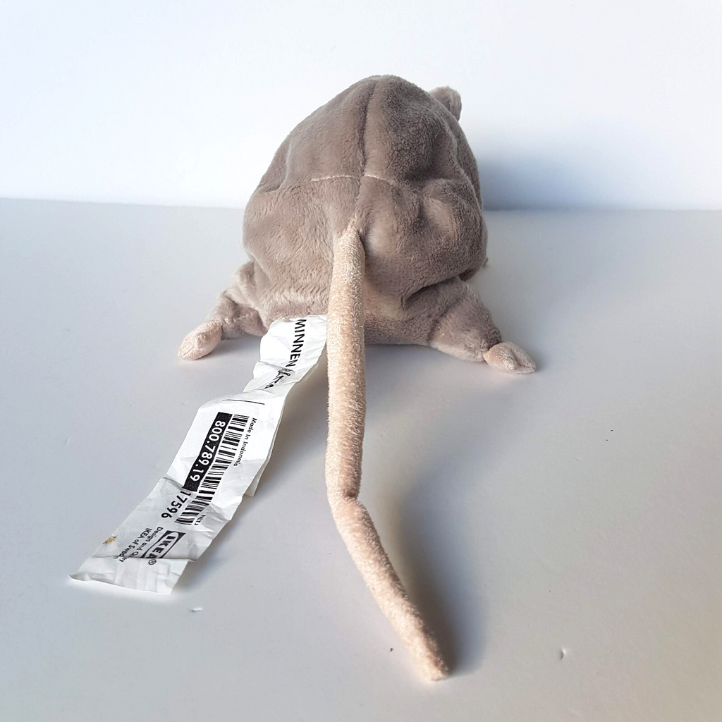 Ikea MINNEN RATTA RAT MOUSE Warm Grey 21cm Plush Stuffed Animal Rodent Soft Toy7