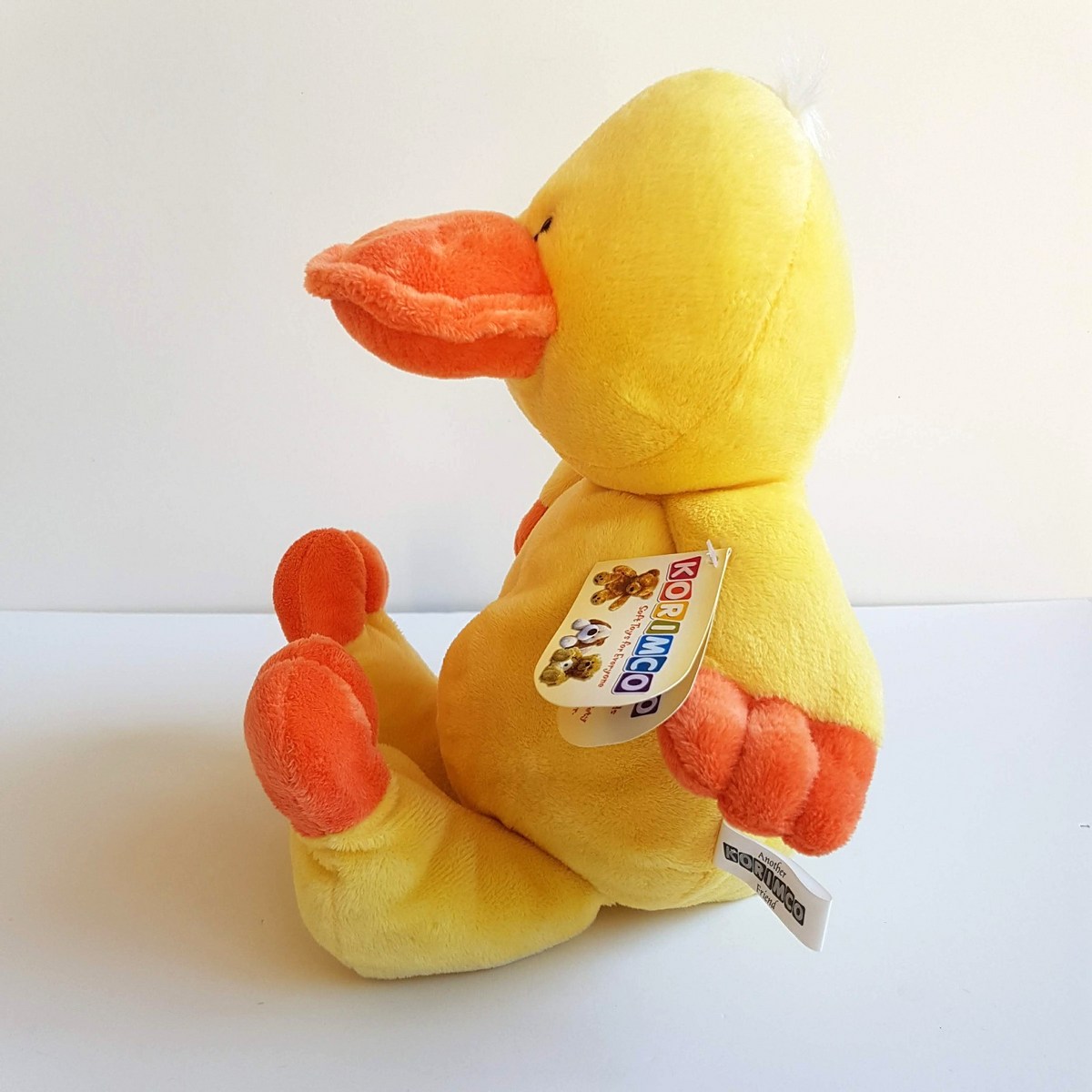 Korimco FLOPPY YELLOW DUCK Plush 36cm Bird Soft Toy Farm Stuffed Animal Beanbag1