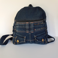 Handmade DENIM JEANS BACKPACK Bag Upcycled Rhinestone Embellished Vienus Jeans0