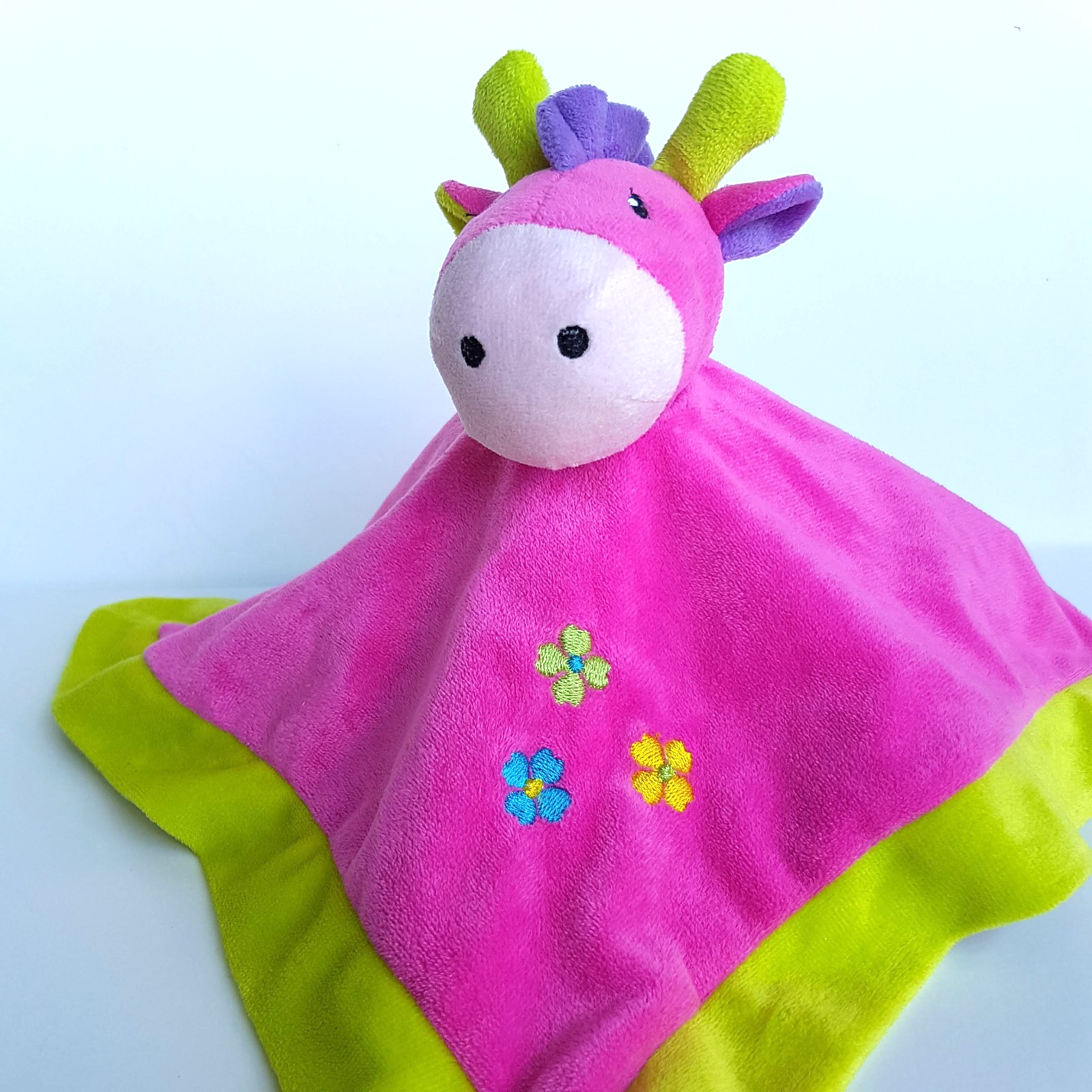 Teddy Time PINK GIRAFFE Baby Lovey Security Blanket Plush Comforter Soft Toy2