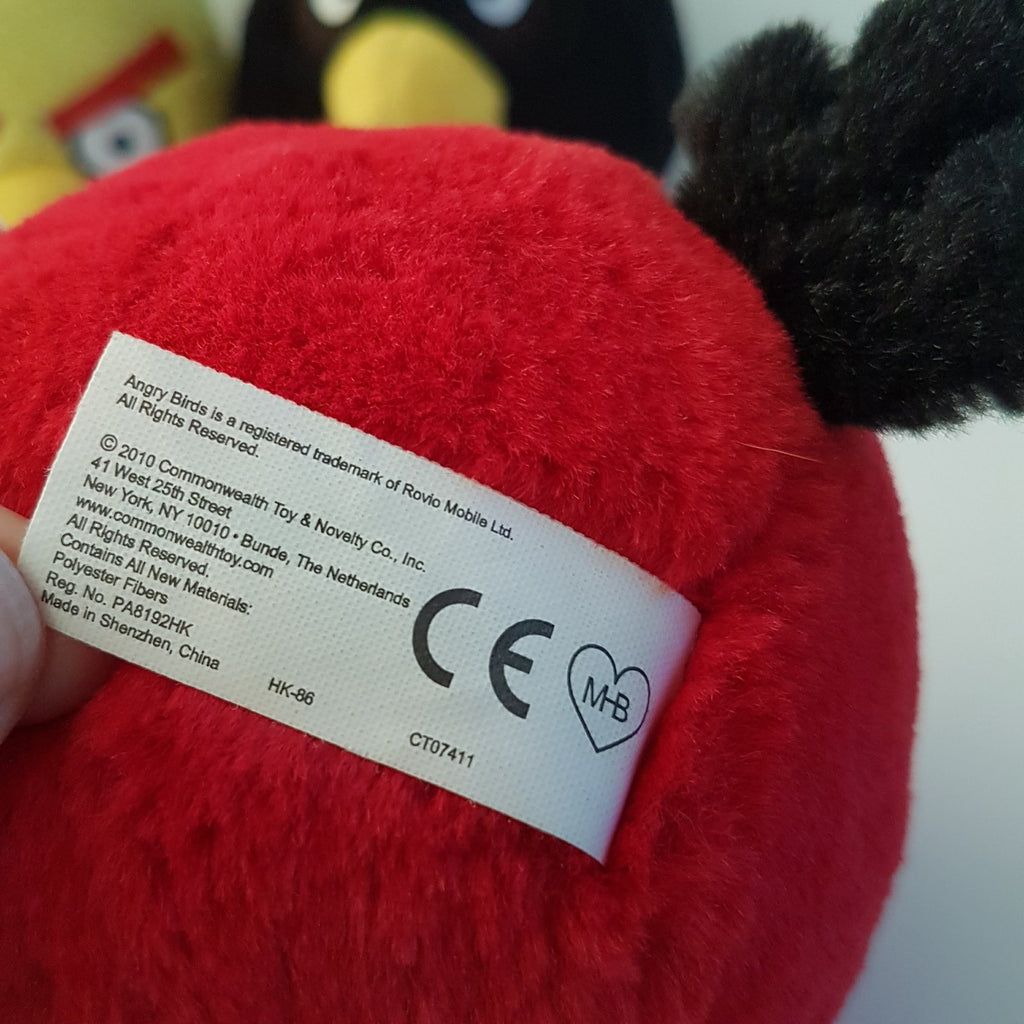 2010 Angry Birds BOMB CHUCK MATILDA RED Plush FLAT Stuffed Animal Soft Toy Cute10