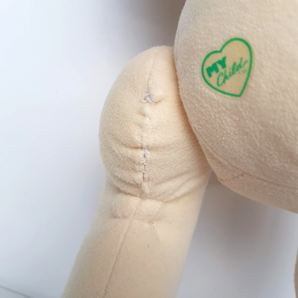 My Child Doll ASH TWO TONE TOP KNOT US Pale Skin 1986 Green Eyes Peach DRESSED19