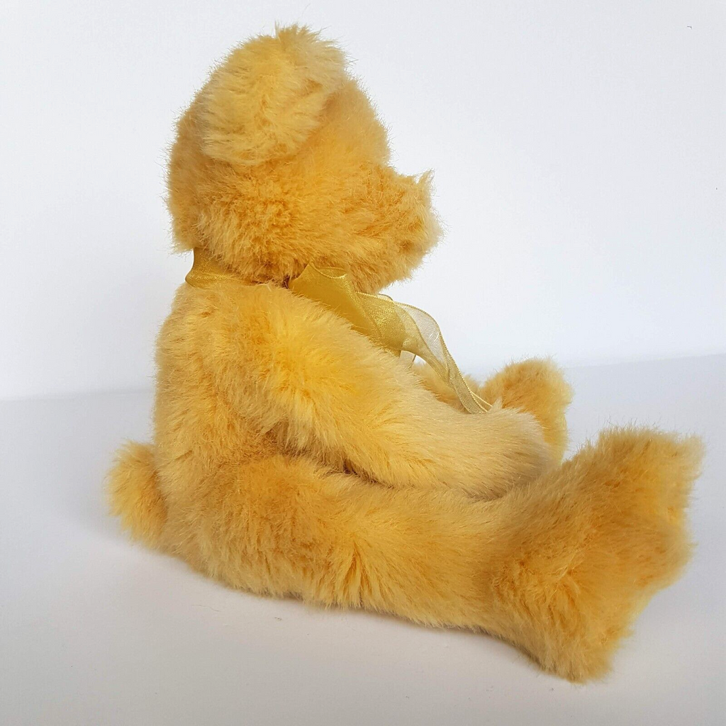 Teddy & Friends YELLOW TEDDY BEAR 29cm Soft Toy Stuffed Animal Plush Beans Bow5