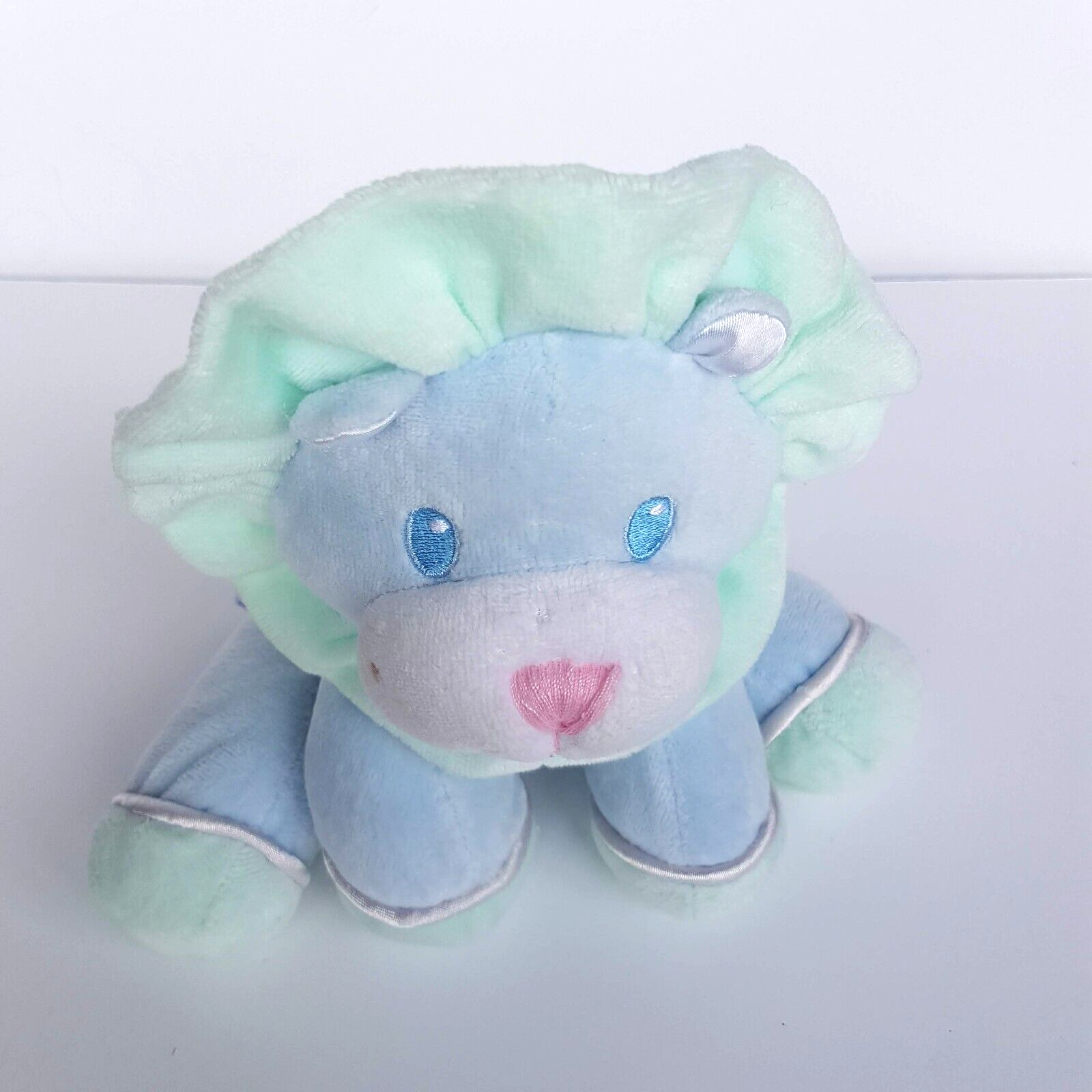 Vintage EDEN PASTEL LION Velour Baby Plush Stuffed Animal Lovey Rattle Soft Toy3