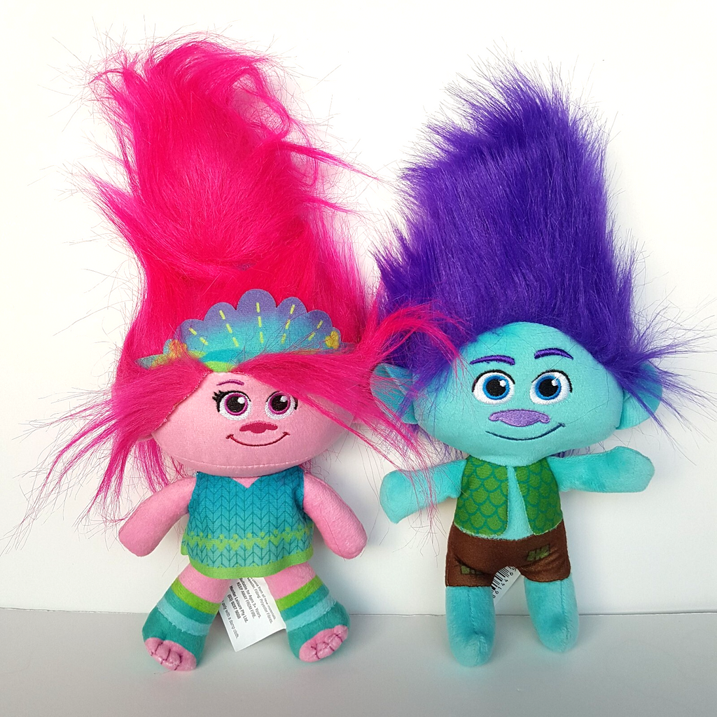 TROLLS Dreamworks POPPY & BRANCH 24cm Character Plush Stuffed Monsters Soft Toys0