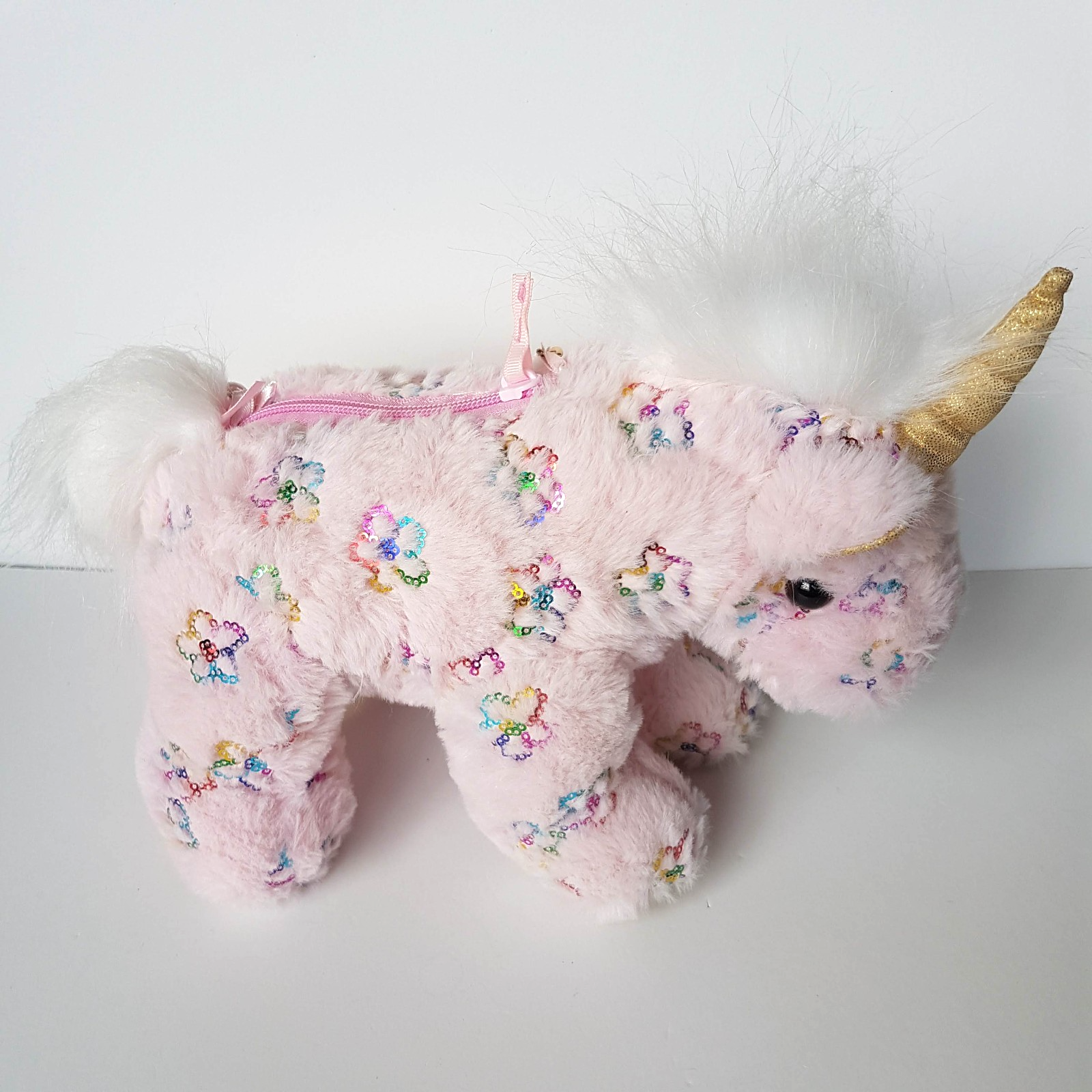 Olly & Me UNICORN BAG PLUSH Pink Flower Sequin CUTE Kids Bag Purse Rainbow Toy7