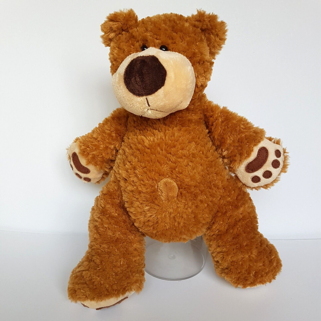 Korimco CARAMEL TEDDY BEAR Plush 33cm Stuffed Animal Soft Toy Sitting Cute Soft0
