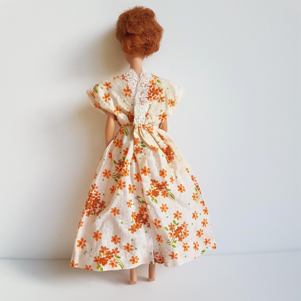 VTG 1962 Bubble Cut BARBIE Auburn Red Head Nails #18 Japan Fashion Doll RARE4