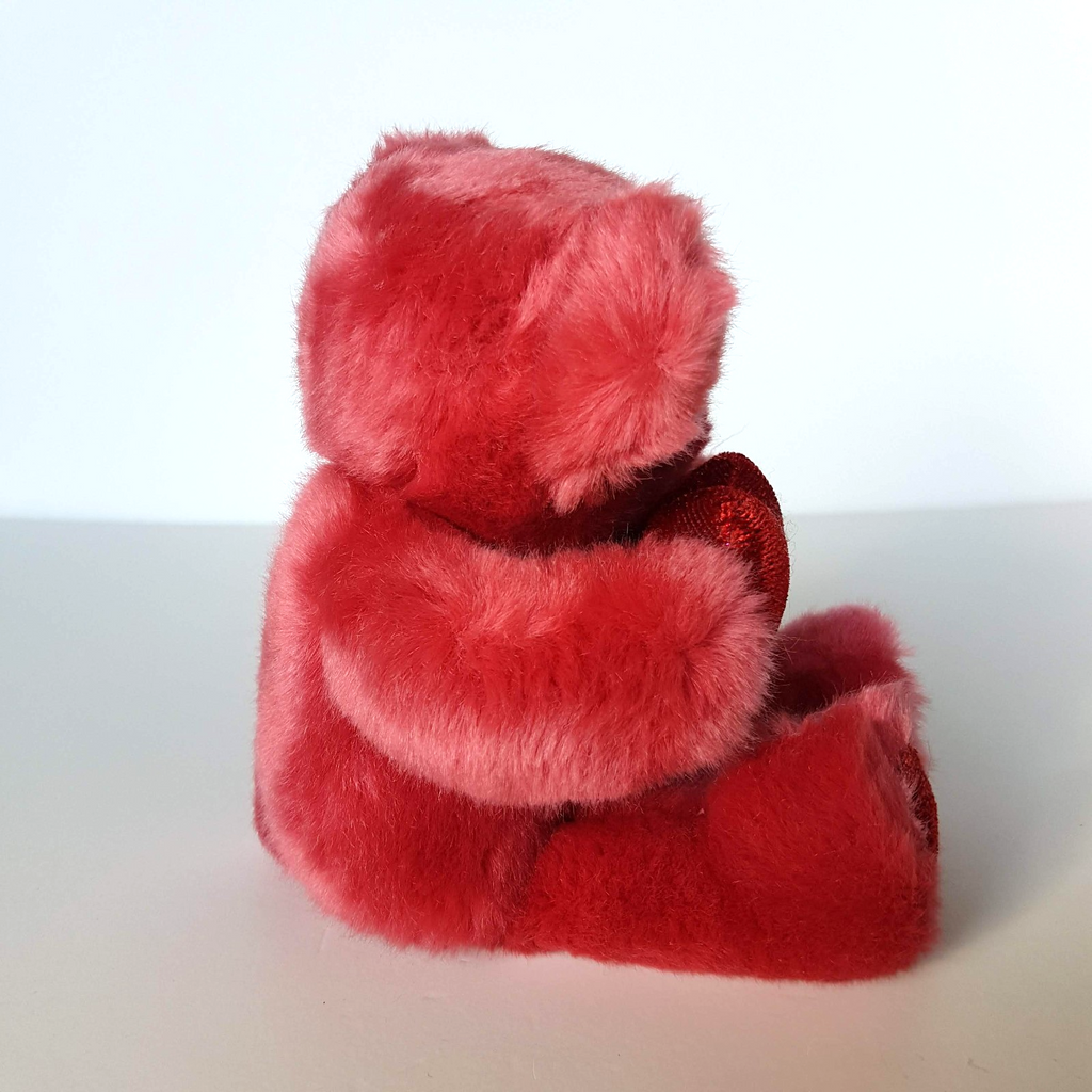 Russ RUBY LOVE HEART BEAR Glitter Plush 21cm Stuffed Animal Soft Toy Pink Red2