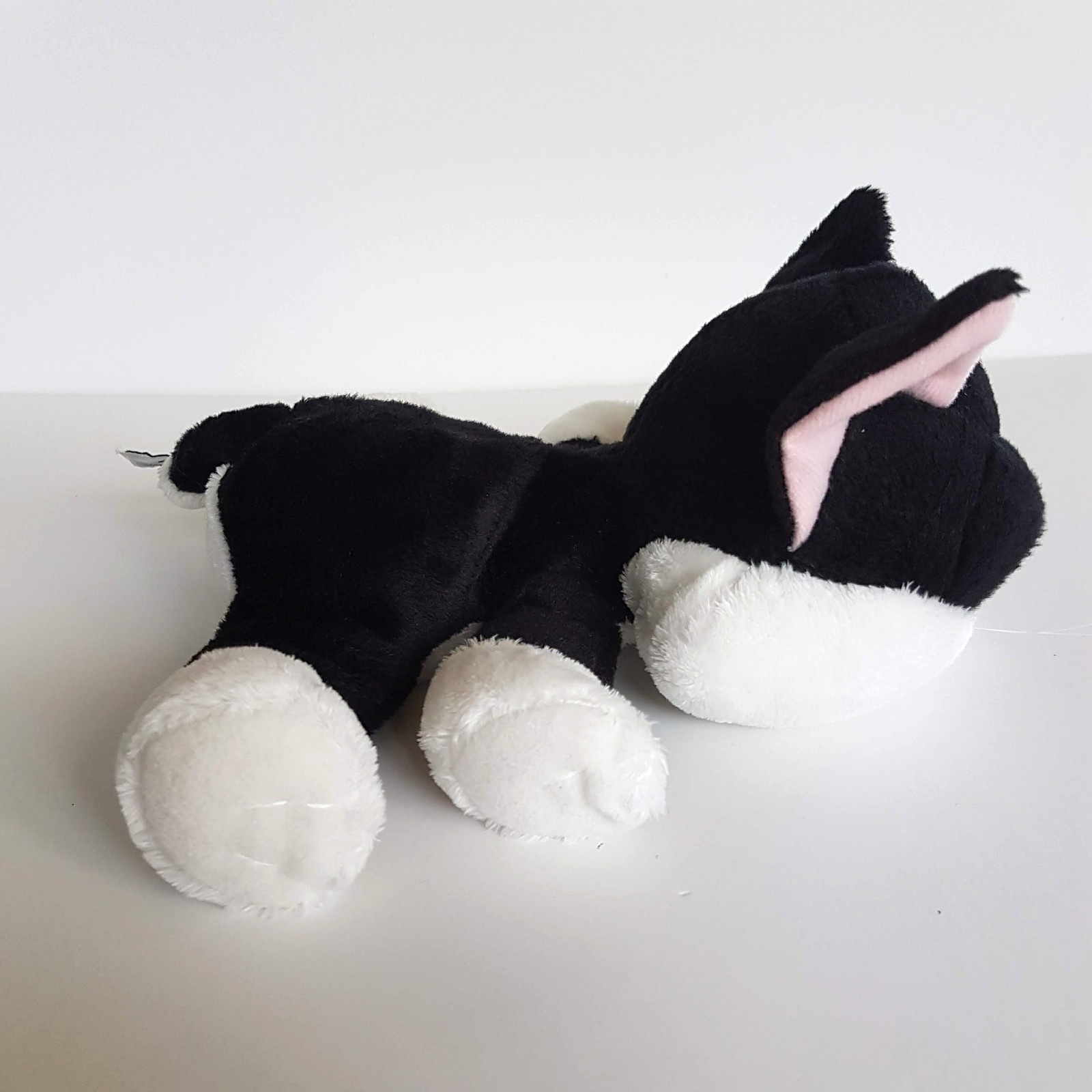 RUSS Lil Peepers CAT LOKI Black & White Plush Stuffed Animal Soft Toy Green Eyes2