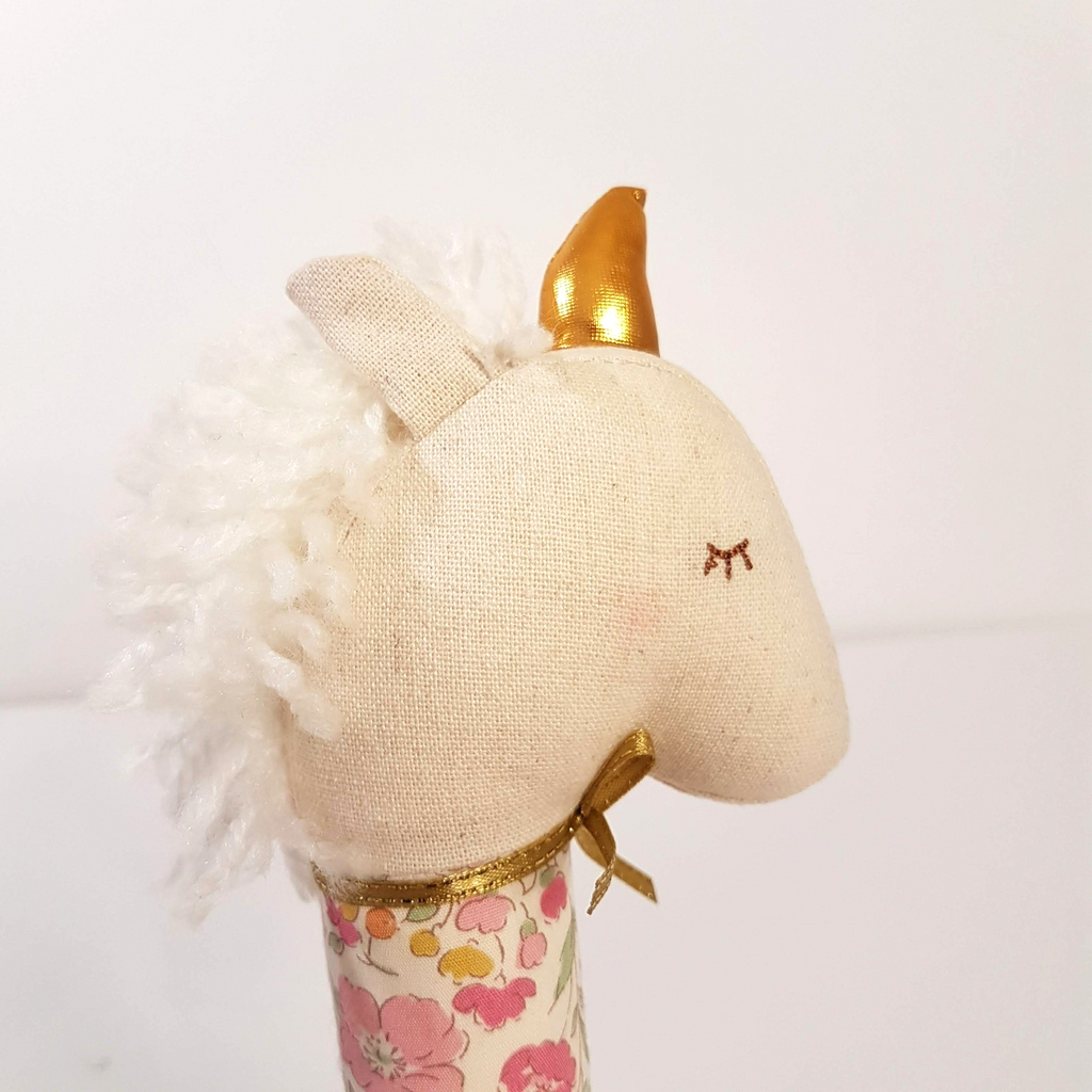 Alimrose UNICORN SQUEAKER ELEPHANT RATTLE Floral Toy Pastel Baby Soft Toy Animal7