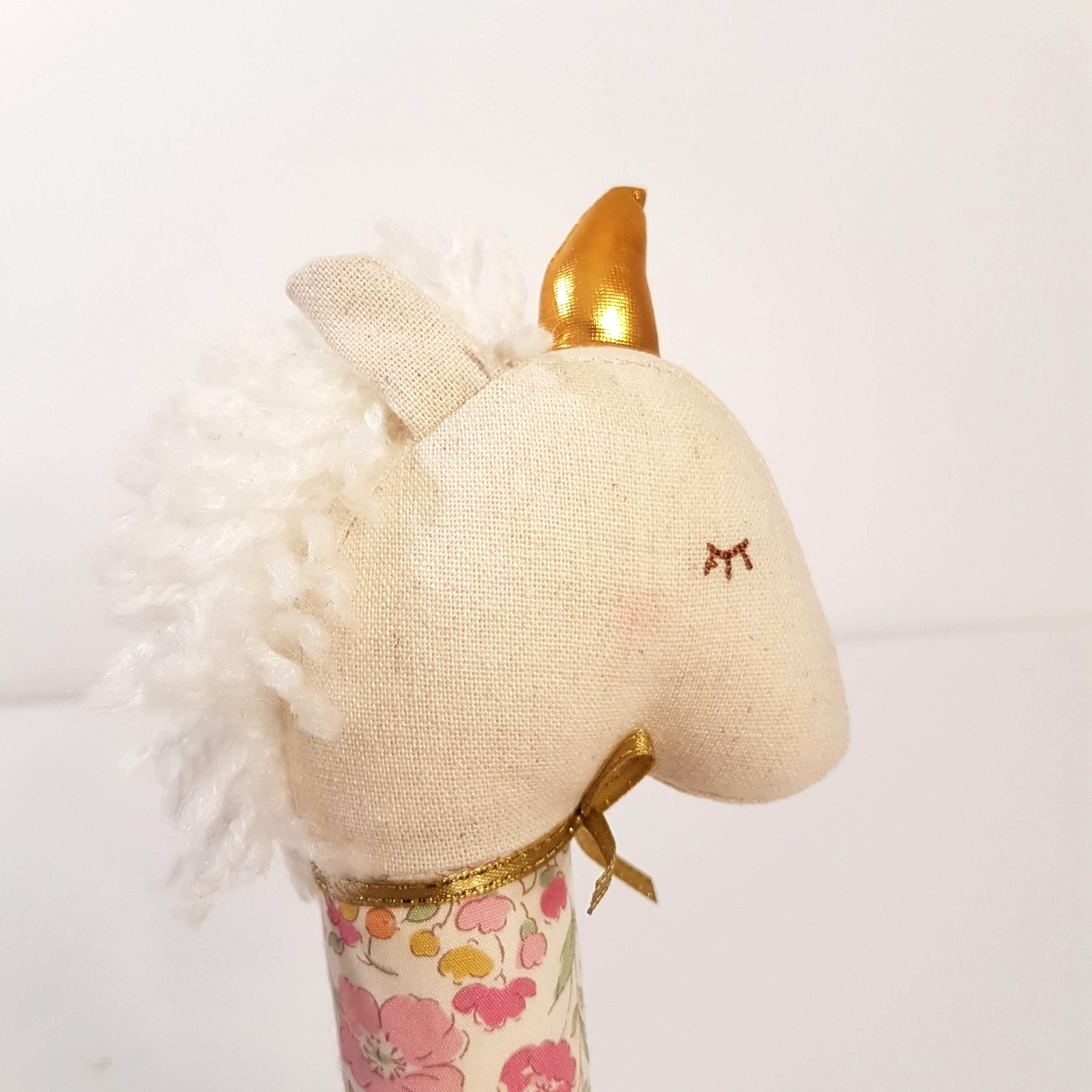 Alimrose UNICORN SQUEAKER ELEPHANT RATTLE Floral Toy Pastel Baby Soft Toy Animal7
