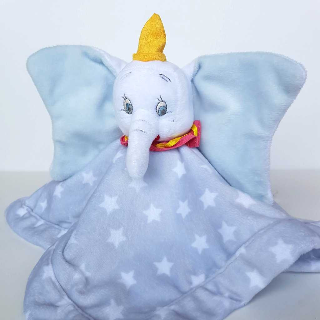 Disney DUMBO ELEPHANT Baby Lovey Comforter Security Blanket Soft Toy Crinkle Ear1