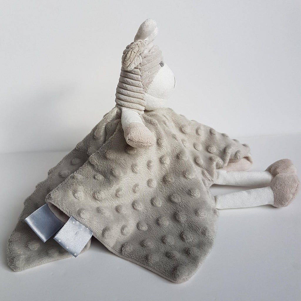 ES Kids GREY GIRAFFE Lovey Soft Toy Sleep Comforter Security Blanket Minky Dot5