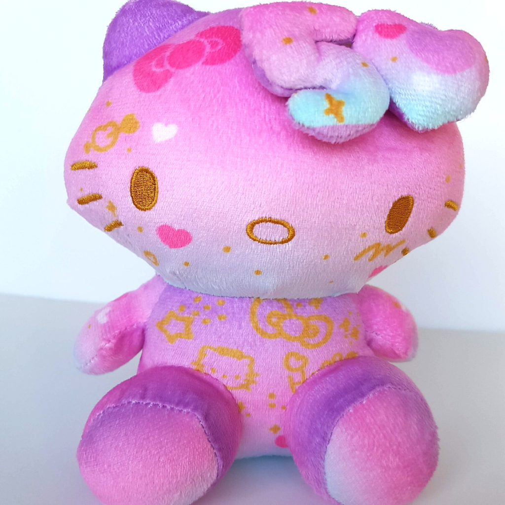 HELLO KITTY 18cm 50th ANNIVERSARY Cat Plush Rainbow Gold Stuffed Animal Soft Toy3