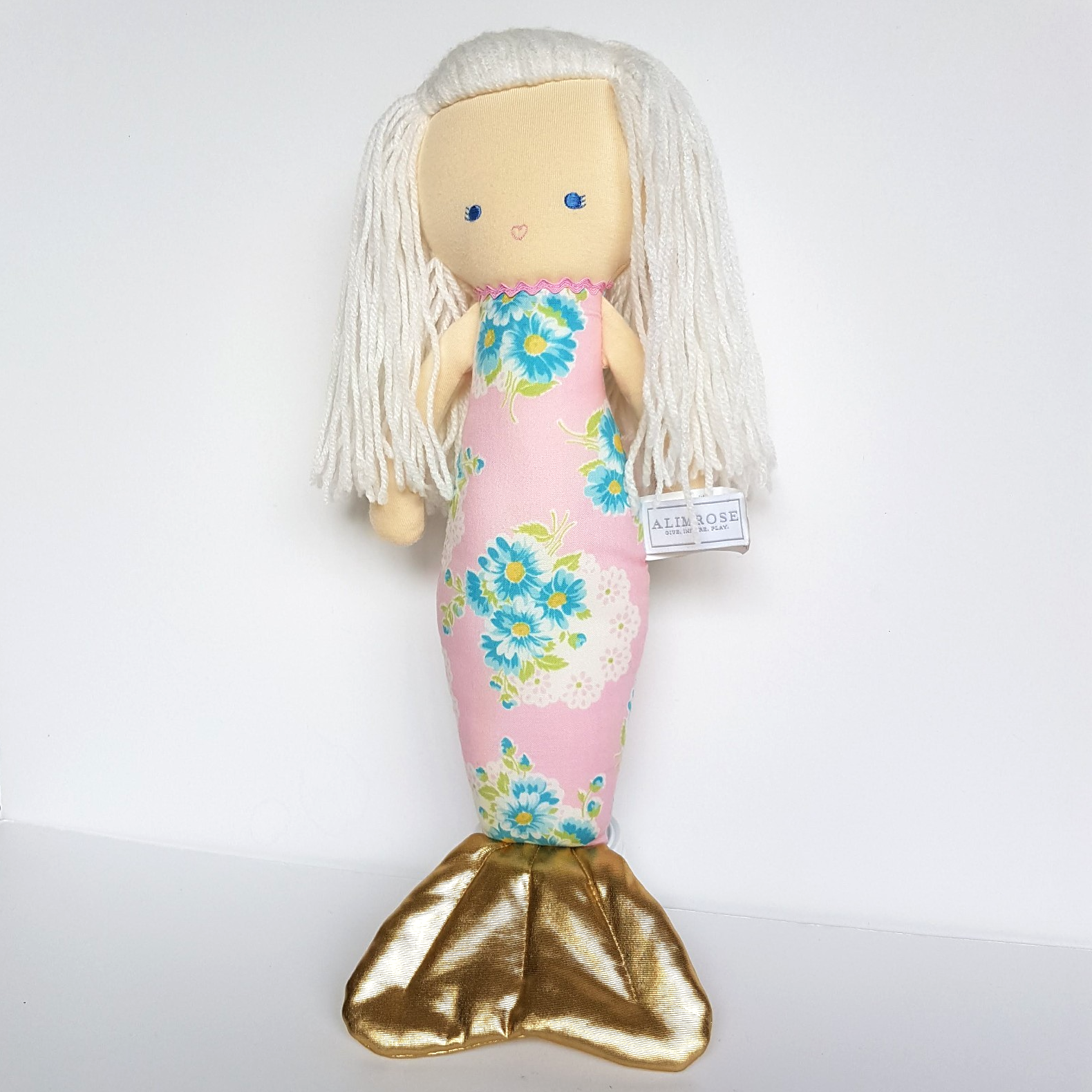 Alimrose FLOWER MERMAID DOLL Plush Pink Blue Floral Flower 39cm Stuffed Soft Toy2