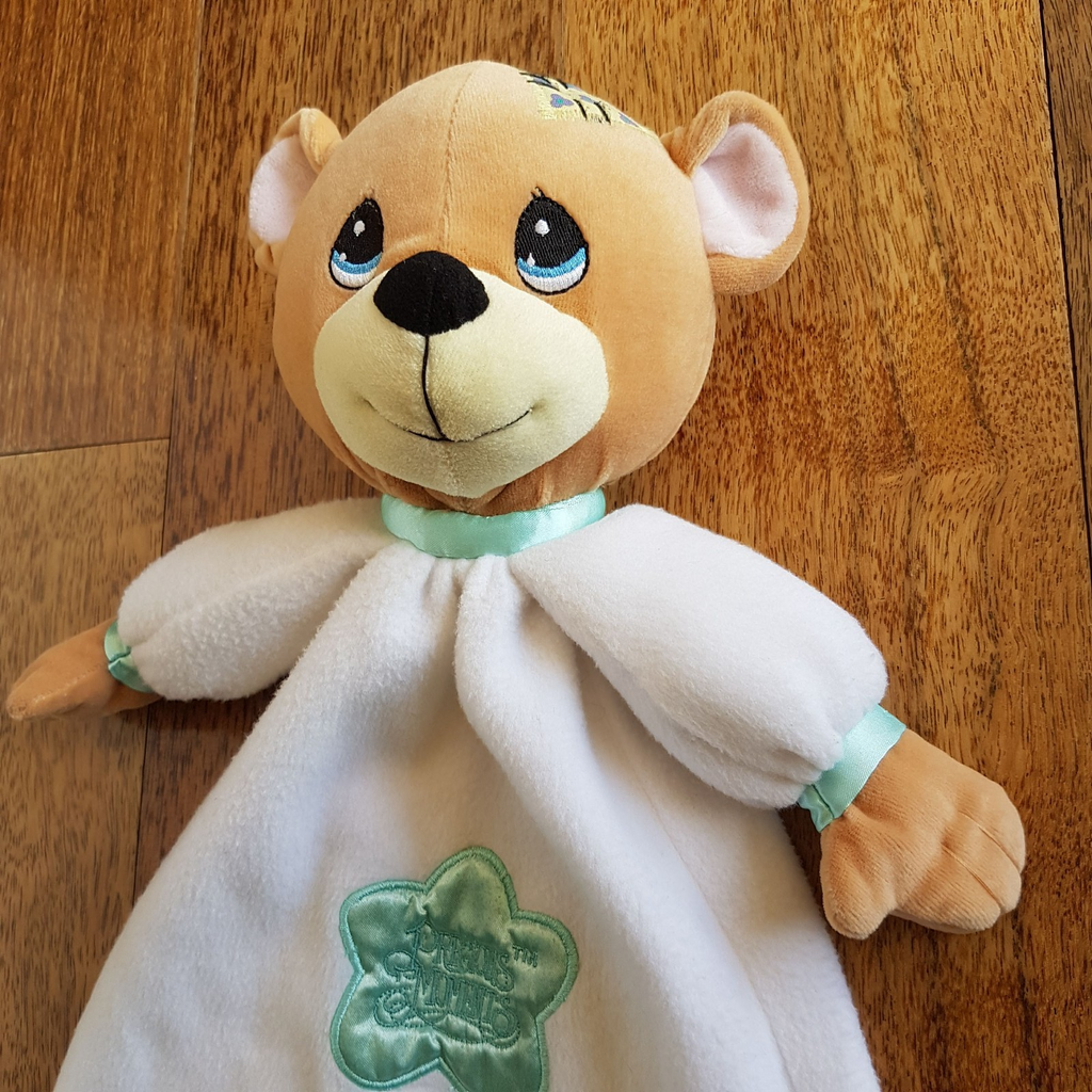 Rare PRECIOUS MOMENTS Baby Lovey BEAR Security Blanket Plush Comforter Soft Toy5