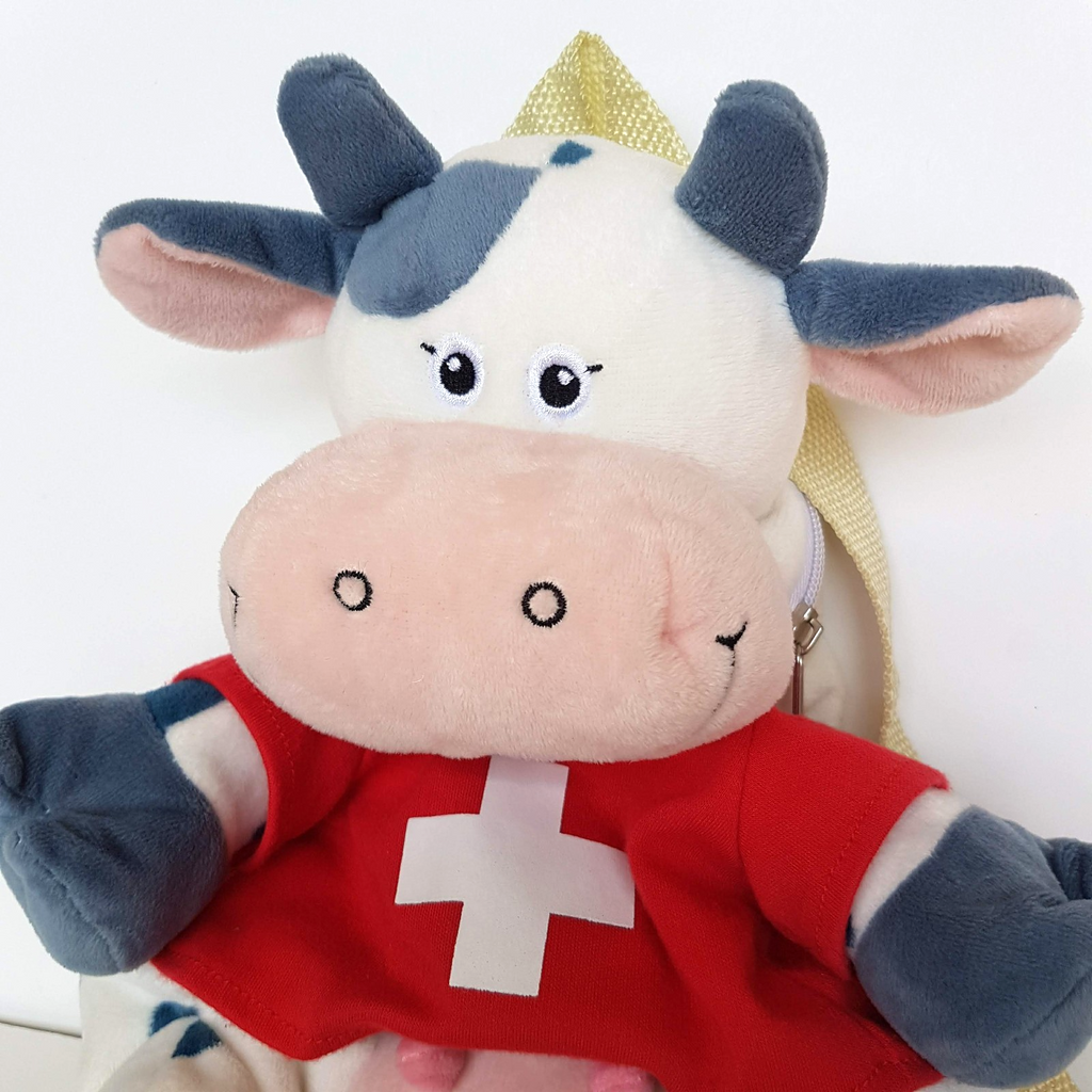 Rare MILKY FAMILY SWITZERLAND BACKPACK Cow Plush Stuffed Animal Soft Toy Bag2