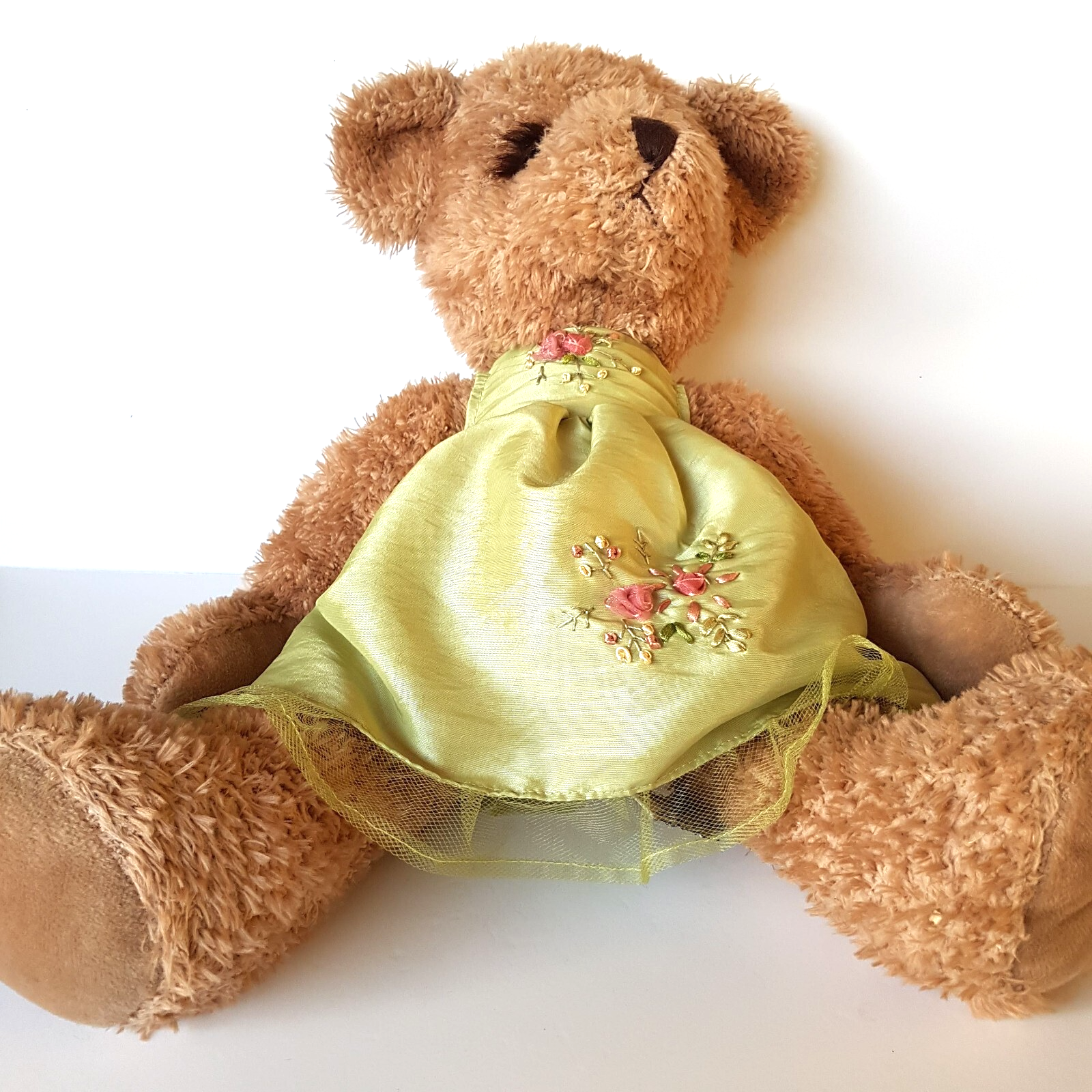 Russ INDEE Teddy Bear Plush 43cm Dress Stuffed Animal Soft Toy Pretty Unique15
