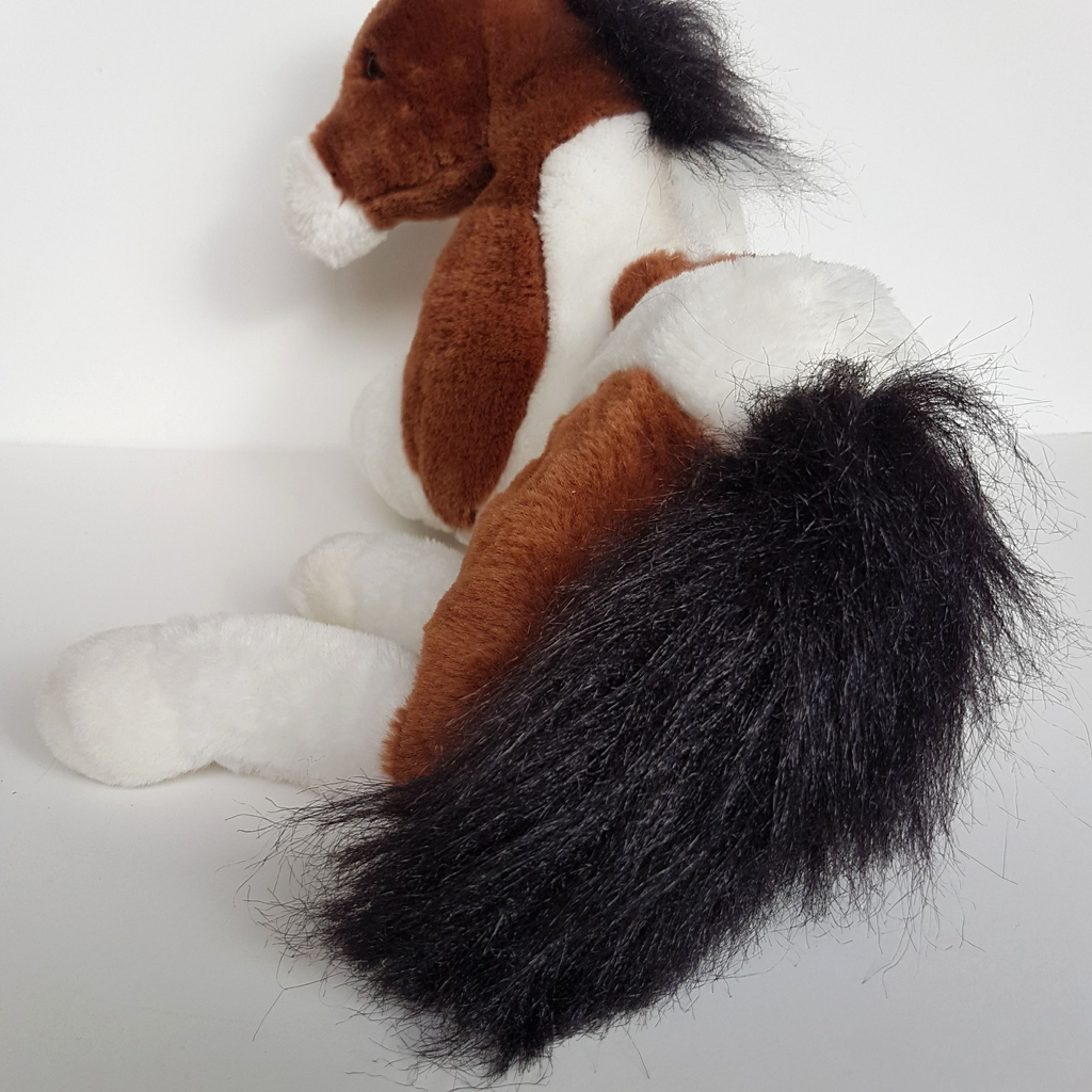 PINTO HORSE PONY Floppy Plush Brown White 34cm long Soft Toys Stuffed Animal Pet11