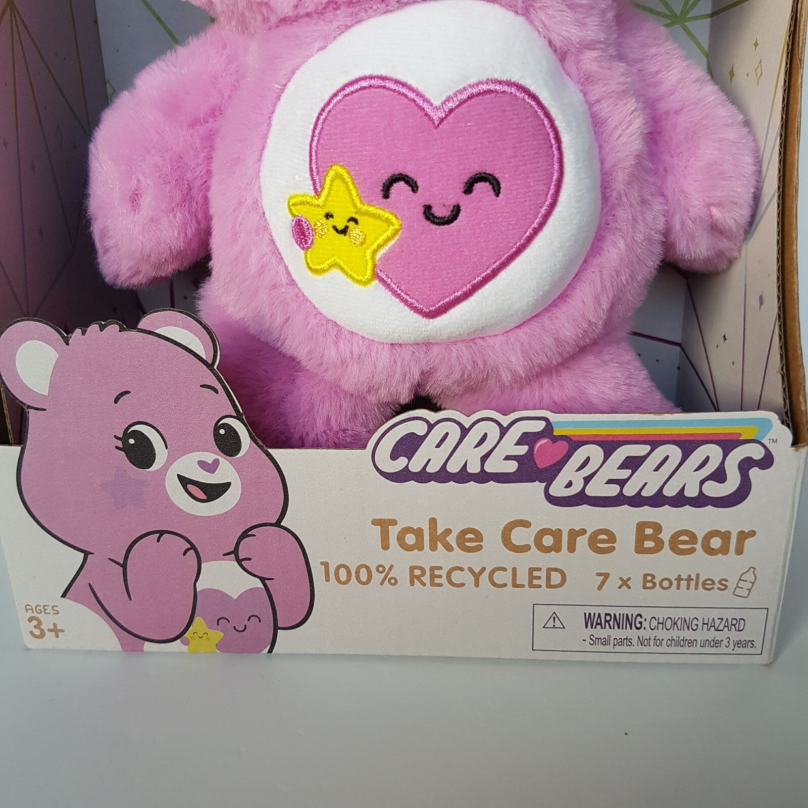 NIB Re Softables TAKE CARE BEAR Heart Star Plush Purple Stuffed Animal Soft Toy2