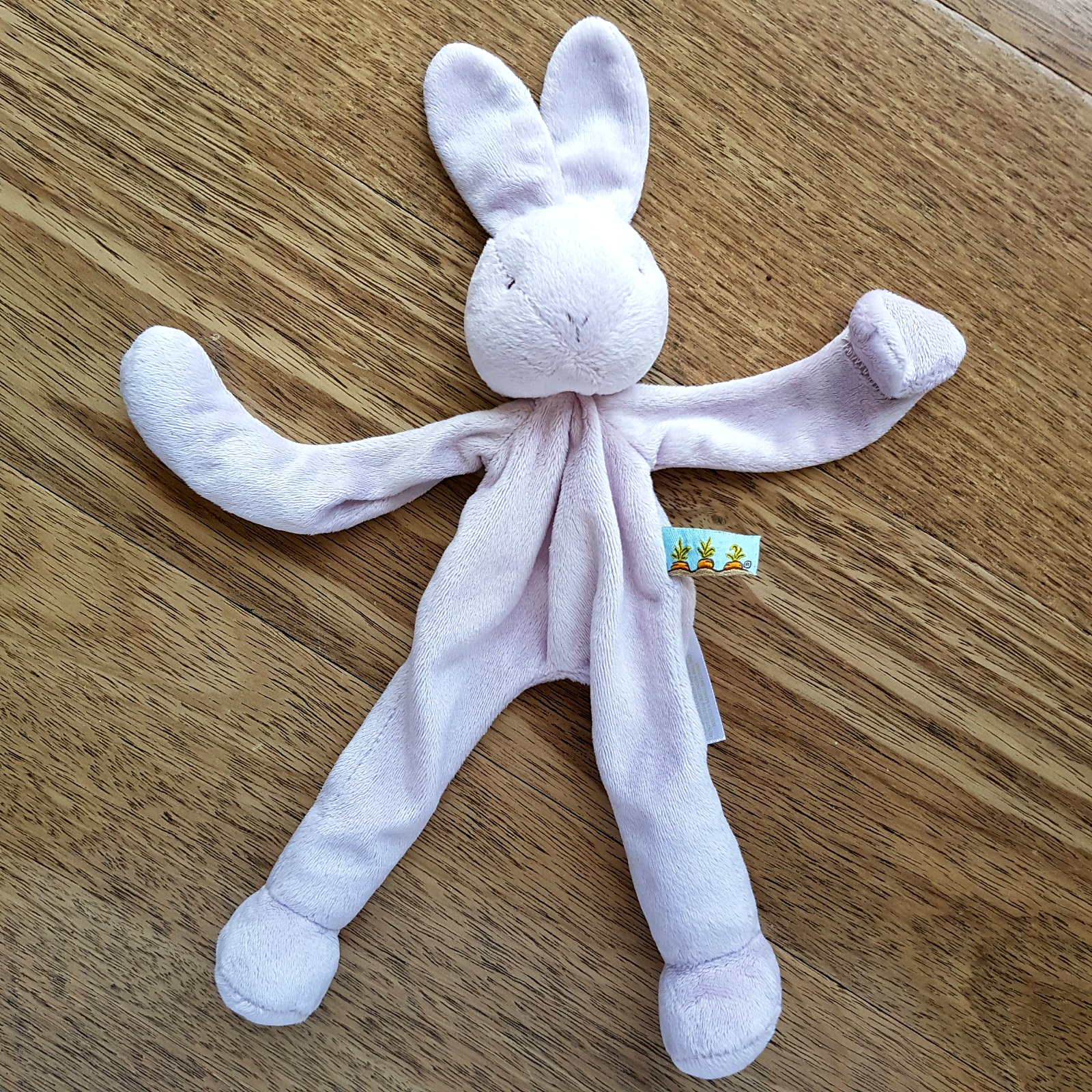 Pink BUNNY RABBIT RATTLE Plush Lovey Security Blanket Comforter Sleep Soft Toy0