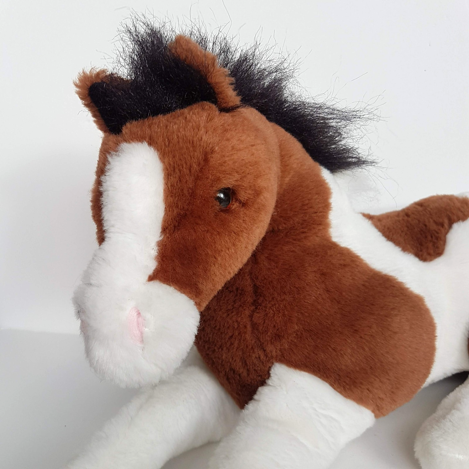PINTO HORSE PONY Floppy Plush Brown White 34cm long Soft Toys Stuffed Animal Pet1
