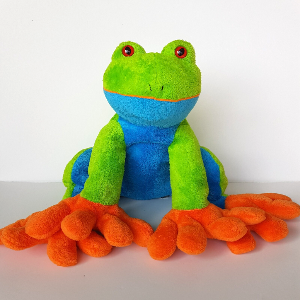 Animal Alley NEON FROG Floppy Big Feet 10" Plush Stuffed Animal Soft Toy Reptile1