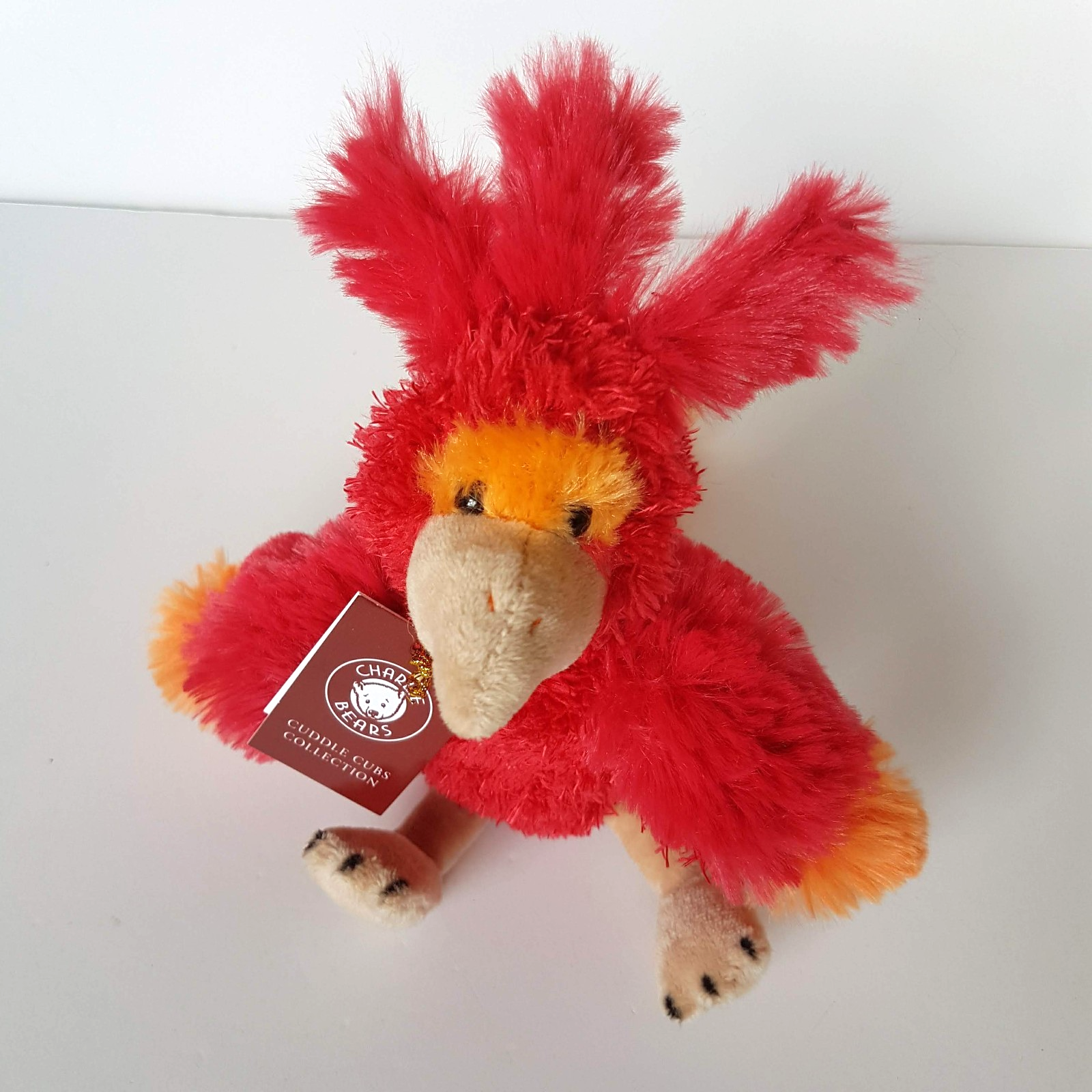 CHARLIE BEARS Firebird Phoenix Plush Soft Toy TAGS Stuffed Animal Red Bird Cute2
