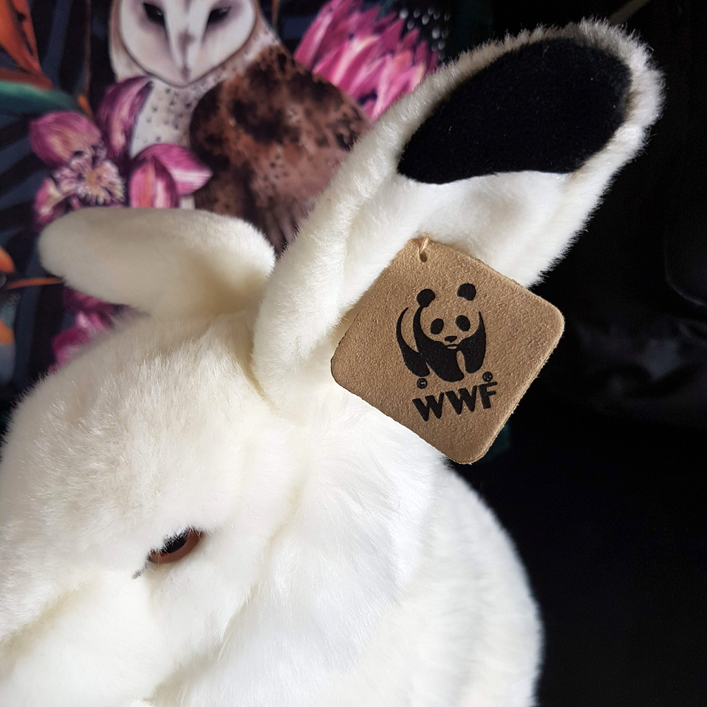 Rare WWF White ARCTIC HARE + BABY Plush Stuffed Animal Soft Toy Collectible HTF2