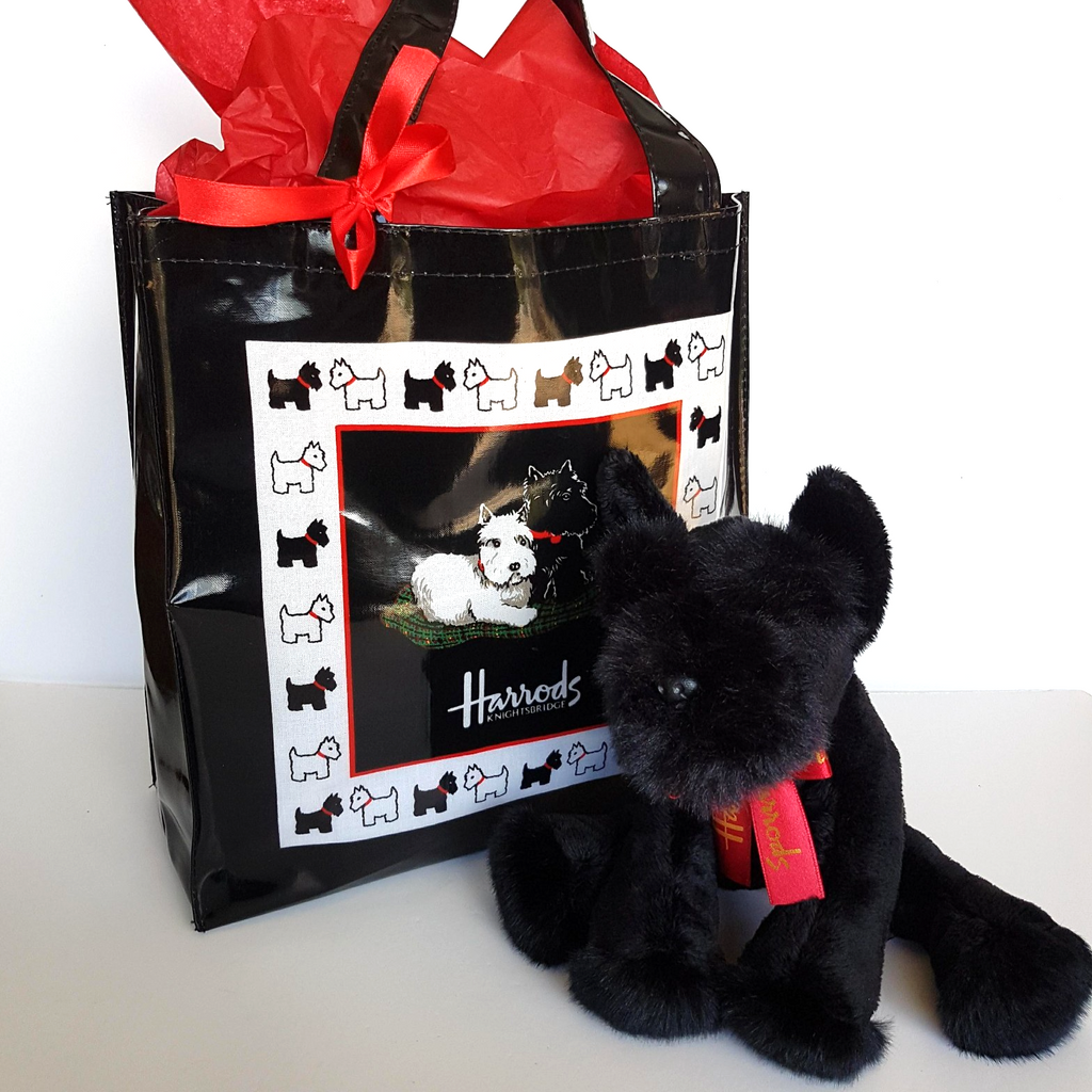 Harrods BLACK SCOTTISH TERRIER Dog Plush & Tote Bag Collectible Soft Toy Animal0