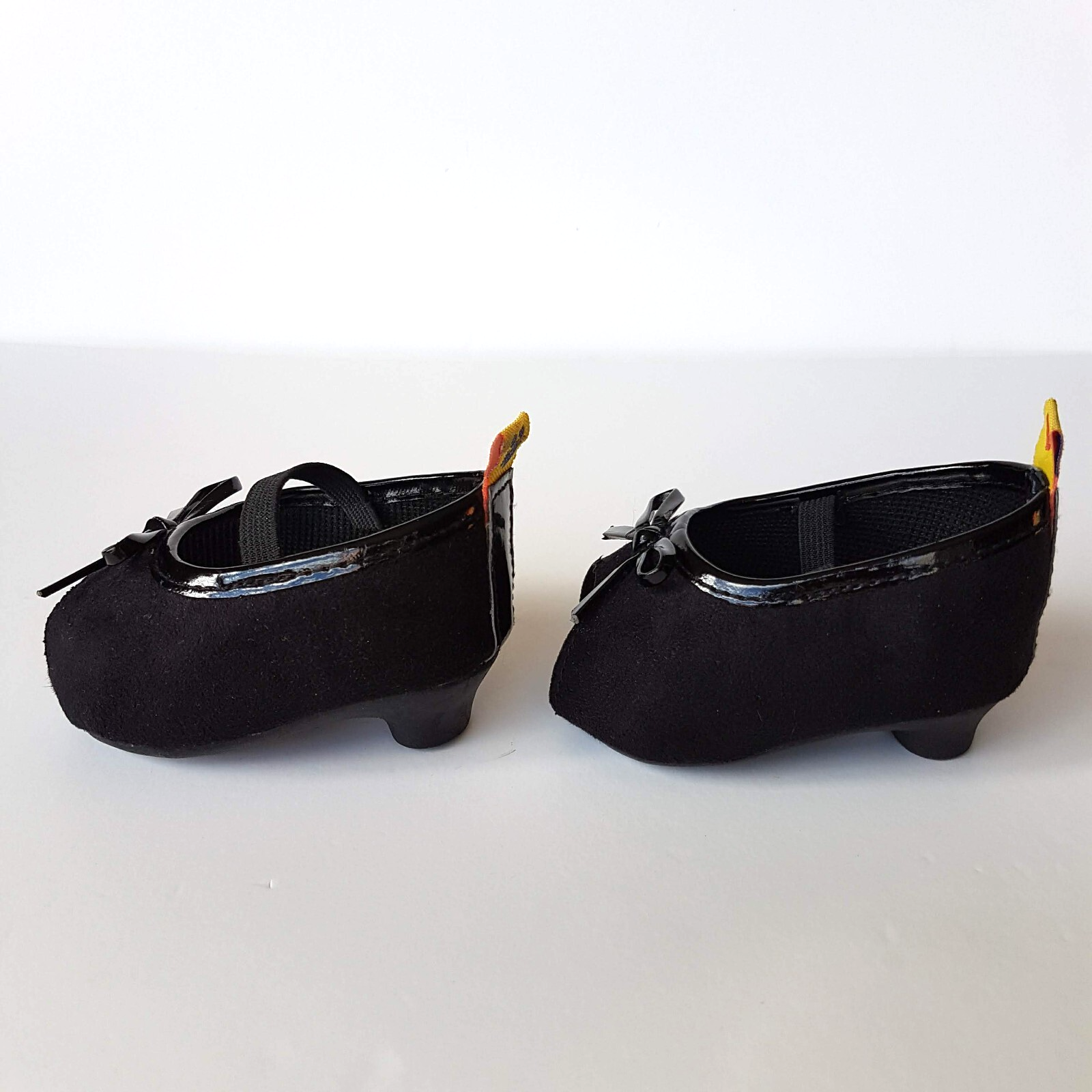 Build A Bear Workshop BLACK PEEP TOE HEEL Girl Shoes Clothes Patent Bow Cute BAB3