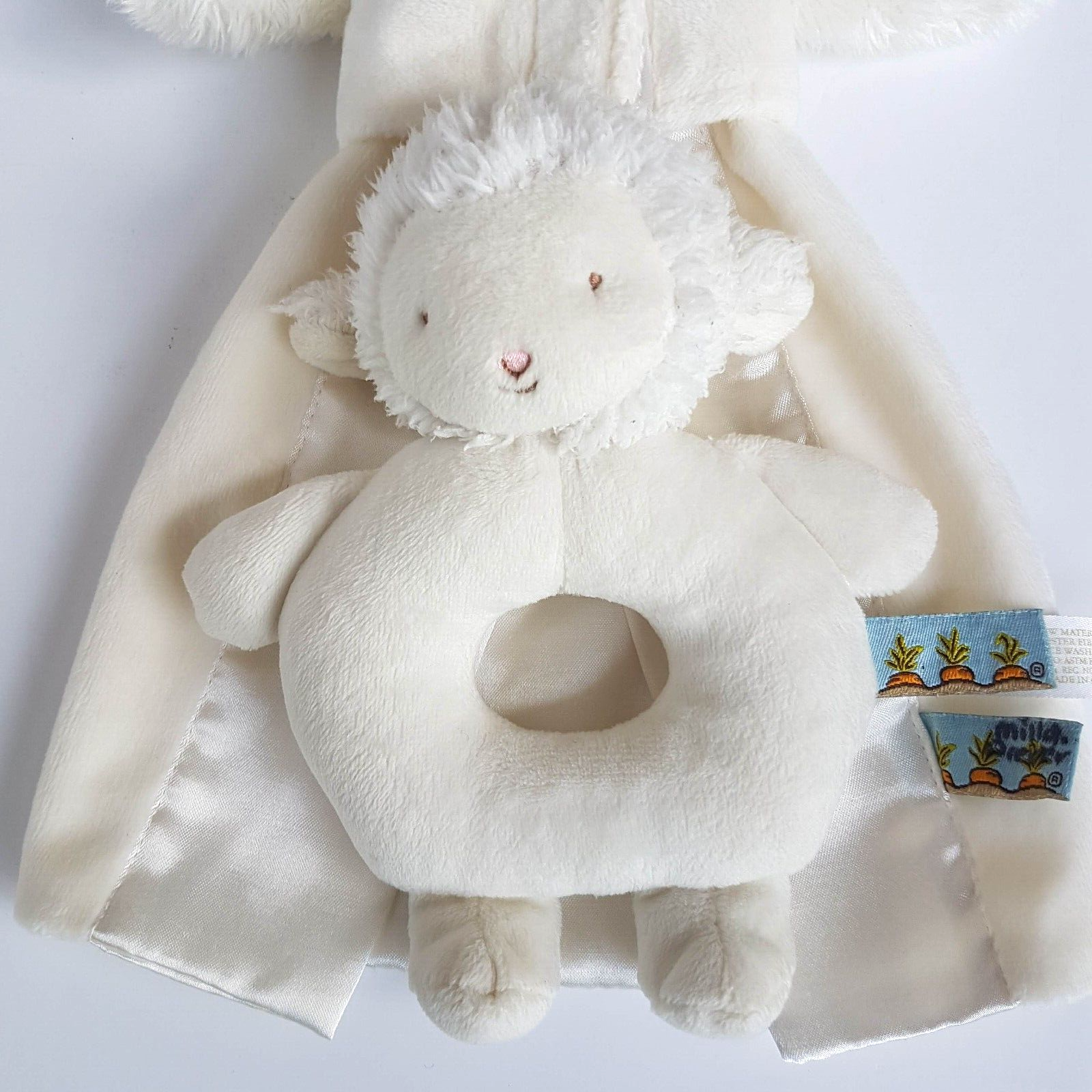 Bunnies By The Bay LAMB SET Plush Security Lovey Comforter + Rattle Soft Toy2