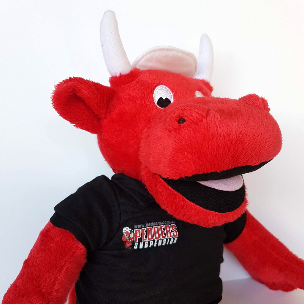 PEDDERS SUSPENSION Bull Mascot Plush Car Auto Advertising Merchandise 44cm Toy1