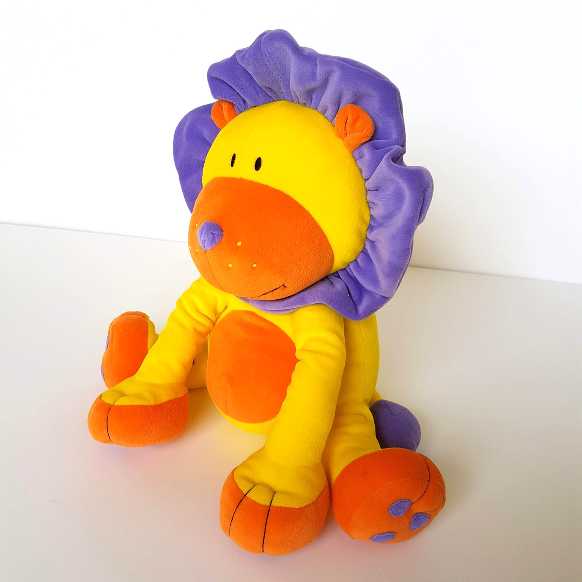 Rare Playgro VELOUR LION Cat Plush 33cm Colour Block Soft Toy Stuffed Animal HTF1