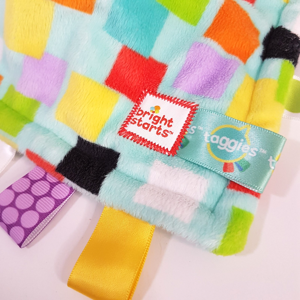 Bright Starts TAGGIES Lovey Plush Comforter Security Blanket Soft Toy Colourful1