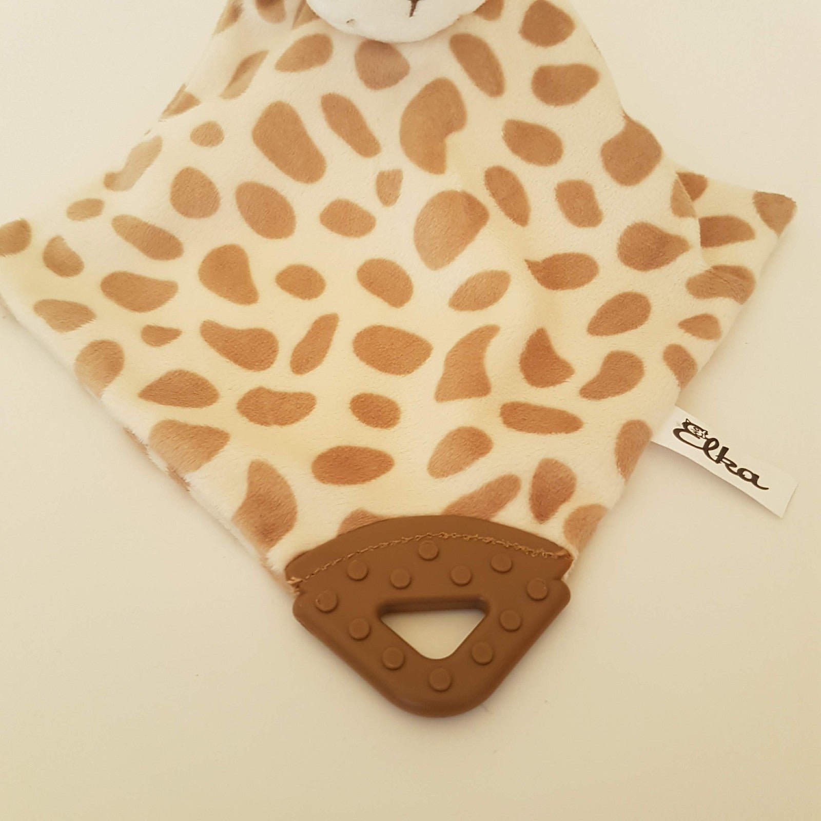 Elka SPOTTED GIRAFFE Baby Lovey Security Blanket Comforter Plush Soft Toy Cute6