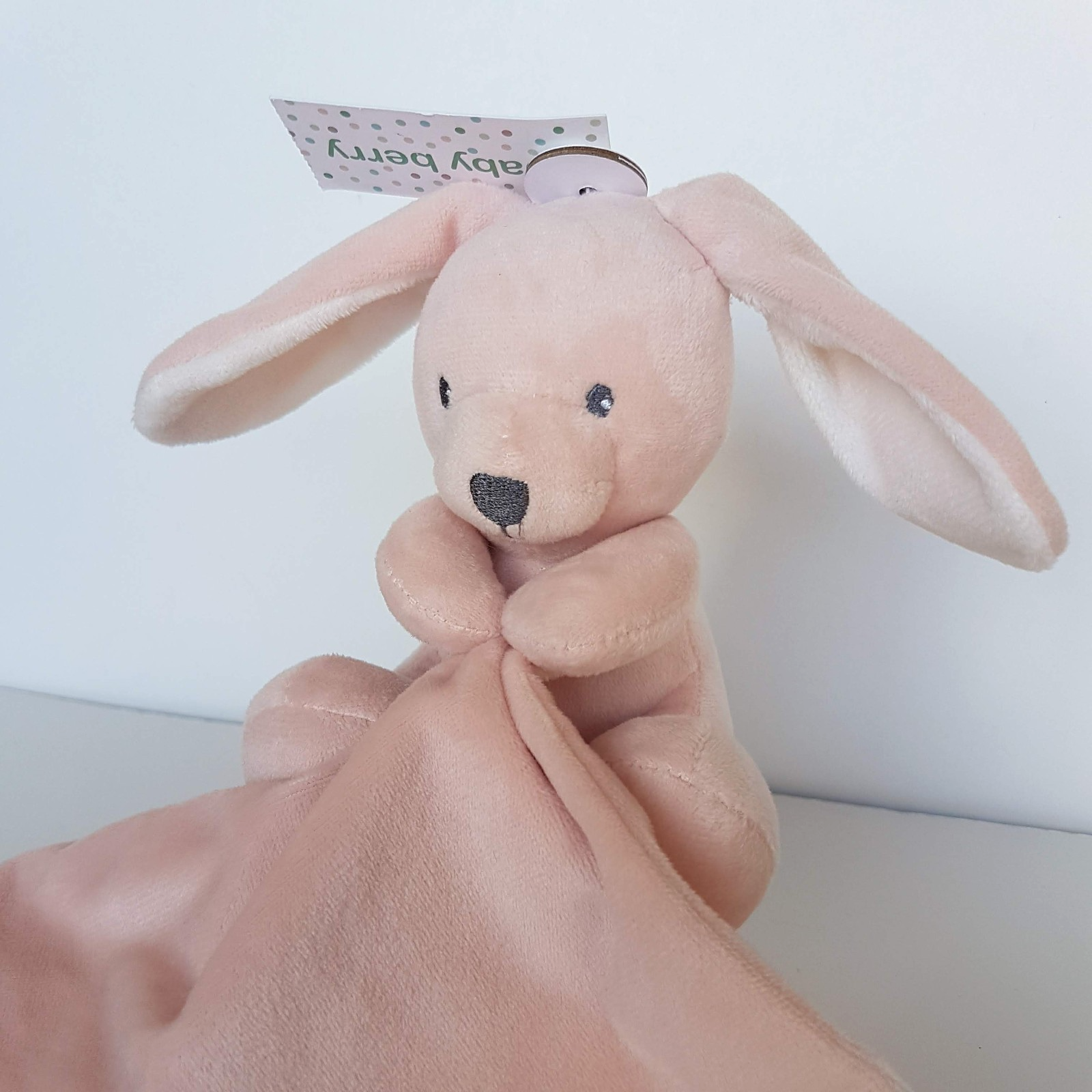 Baby Berry PINK BUNNY RABBIT Lovey Comforter Security Blanket TAGS Soft Toy Cute3