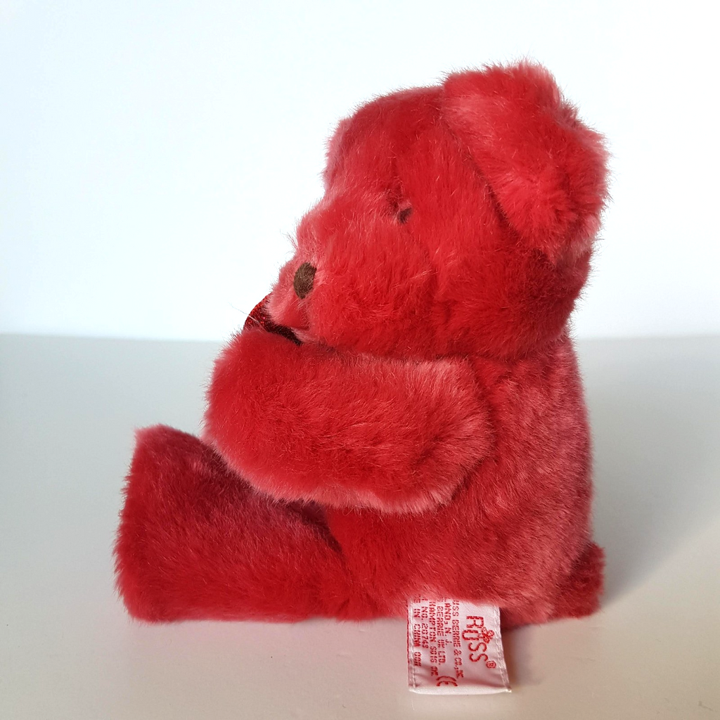 Russ RUBY LOVE HEART BEAR Glitter Plush 21cm Stuffed Animal Soft Toy Pink Red4