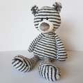 Gund ZAG FLOPPY BEAR Plush 40cm Stuffed Animal Soft Toy Grey White Stripe Cuddly0