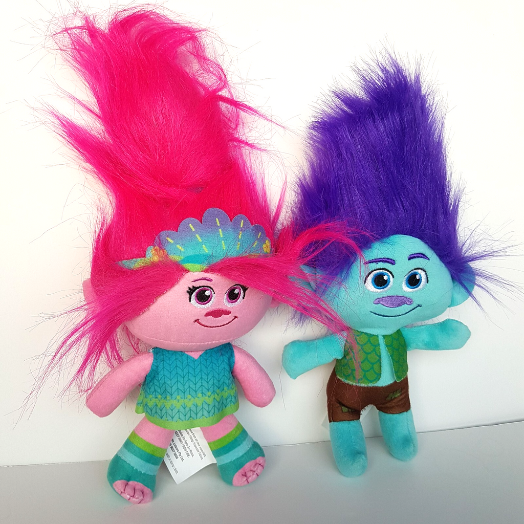 TROLLS Dreamworks POPPY & BRANCH 24cm Character Plush Stuffed Monsters Soft Toys1