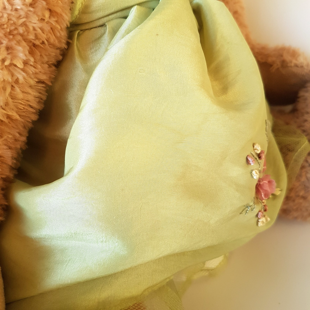 Russ INDEE Teddy Bear Plush 43cm Dress Stuffed Animal Soft Toy Pretty Unique13
