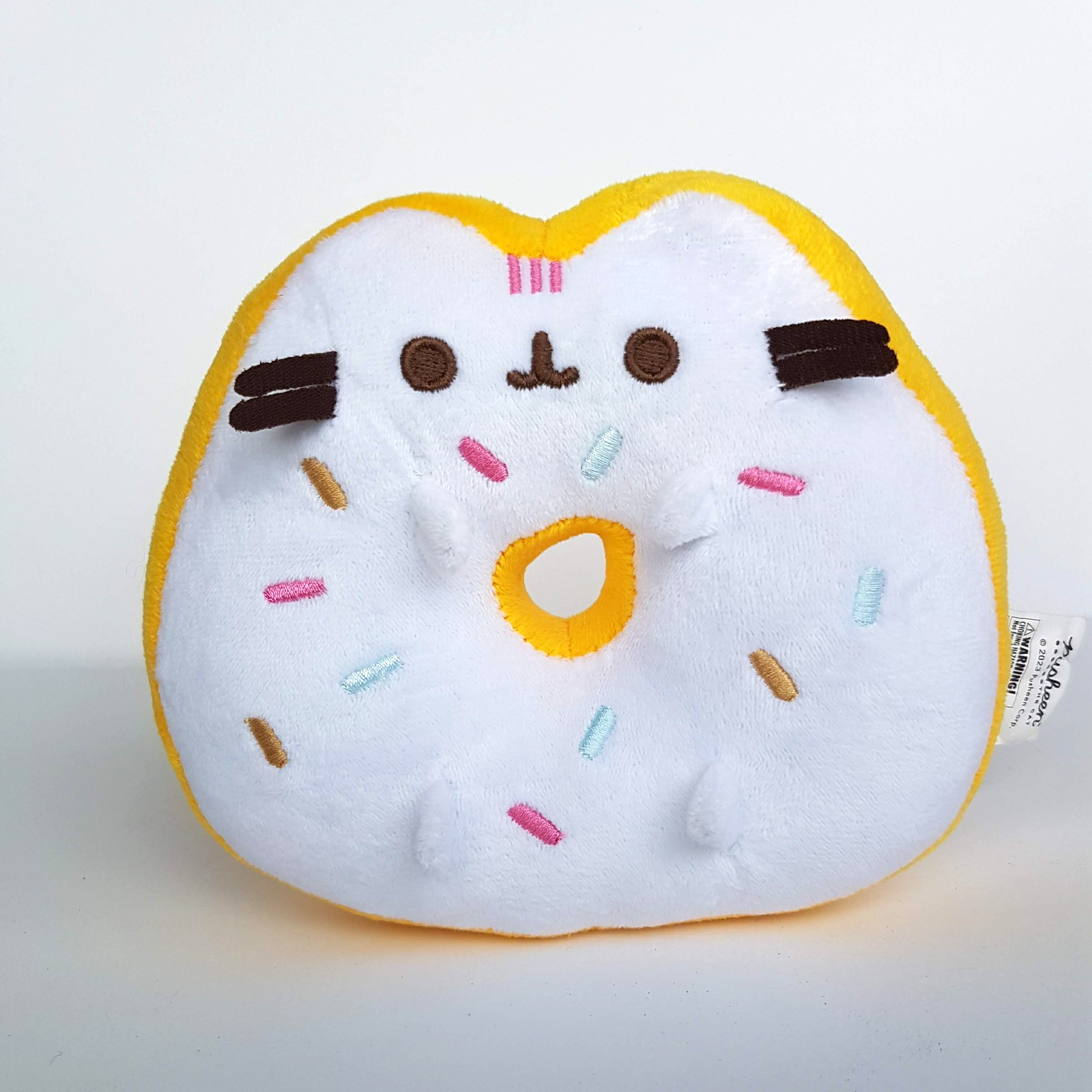 DONUT PUSHEEN Cat Kitten Plush Stuffed Animal Soft Toy 15cm White Food Sprinkles1