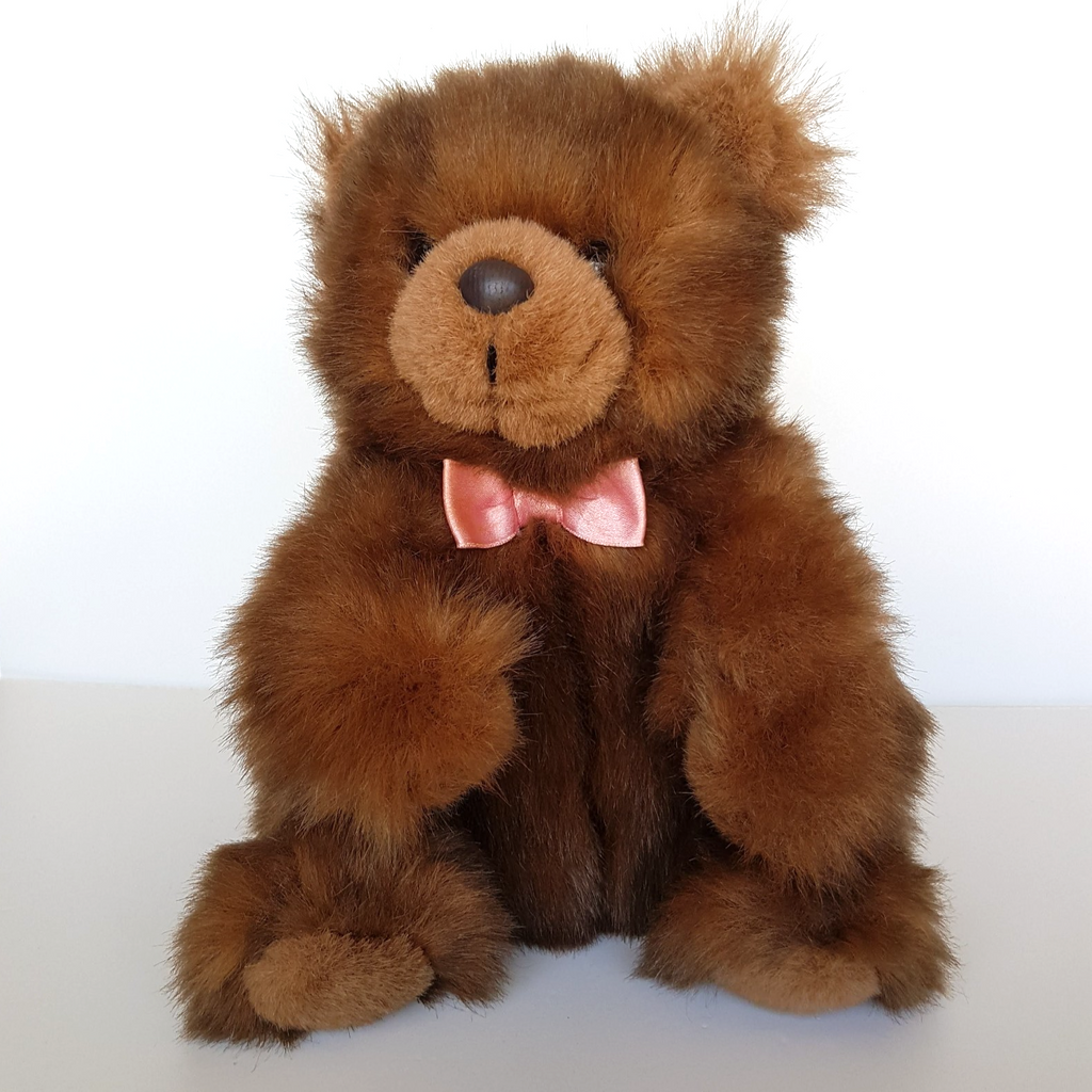 VTG Gina Toys TEDDY BEAR 29cm Stuffed Animal Bow Soft Toy Collectible Bear Cute0