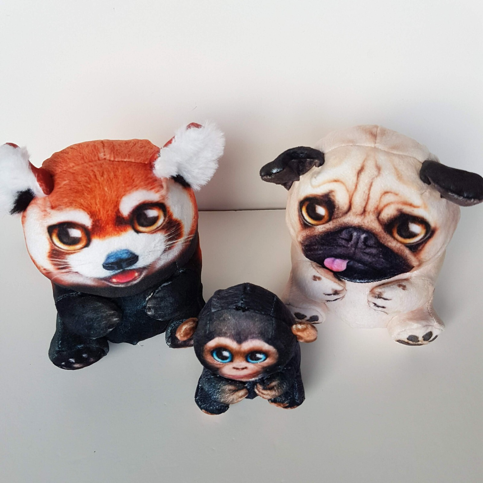 WILD ALIVE Red Panda Pug Dog Monkey Plush Funny Stuffed Animal Soft Toy Pets5